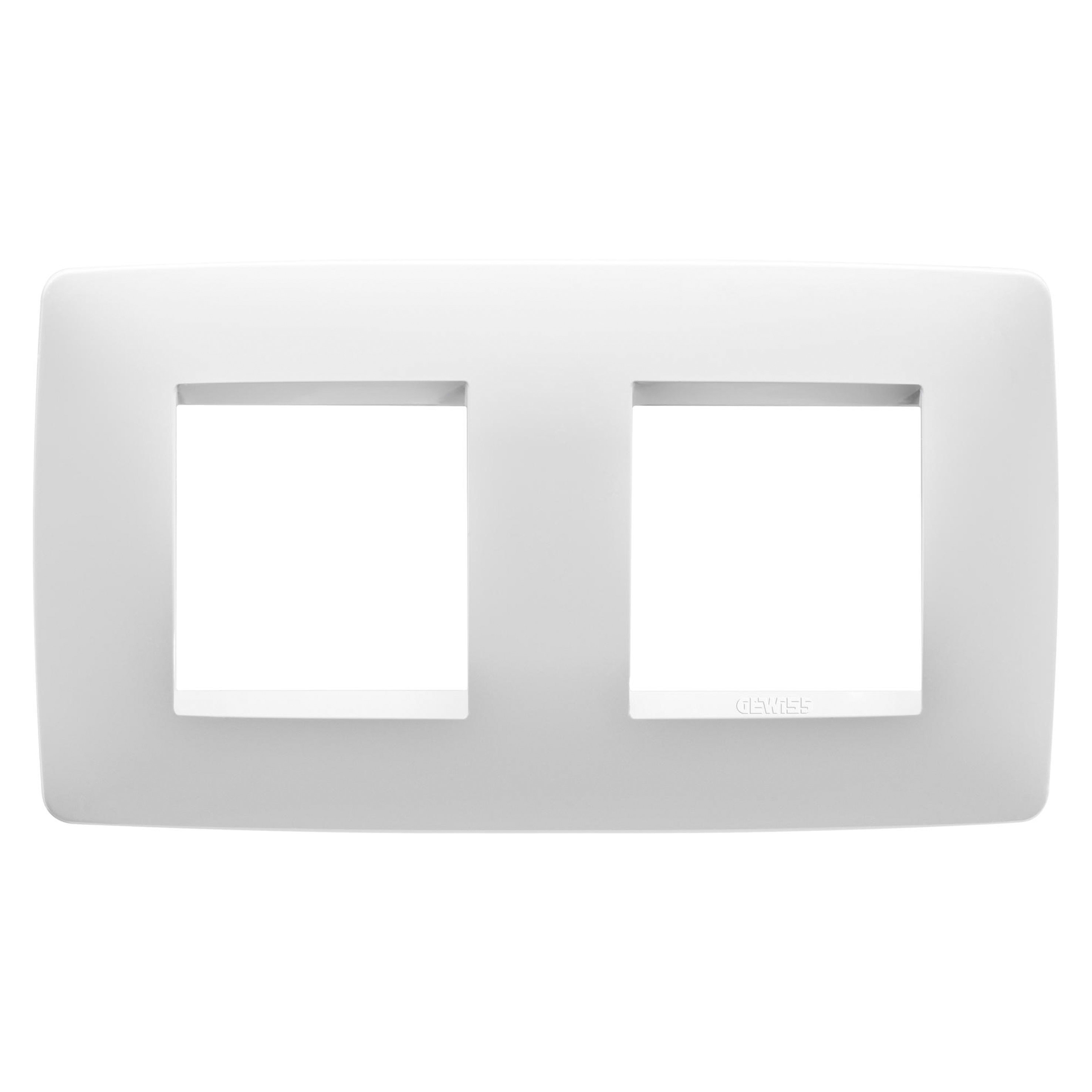 GEWISS - GEWGW16123VW PLACCA ONE INTERNATIONAL - IN TECNOPOLIMERO VERNICIATO - 2+2 POSTI ORIZZONTALE - BIANCO SATINATO - CHORUSMART