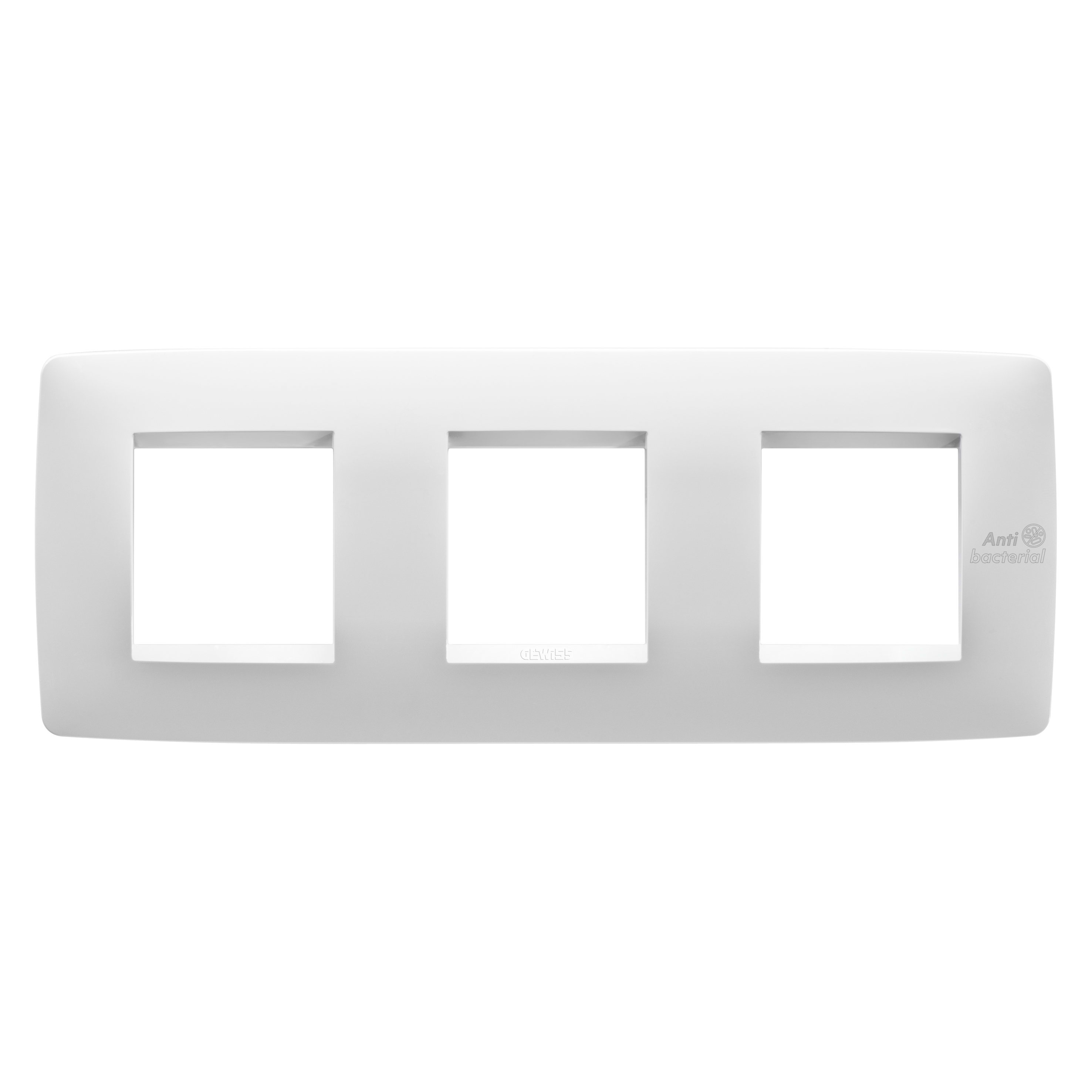 GEWISS - GEWGW16126AB PLACCA ONE INTERNATIONAL - IN TECNOPOLIMERO - 2+2+2 POSTI ORIZZONTALE - BIANCO - ANTIBATTERICO - CHORUSMART
