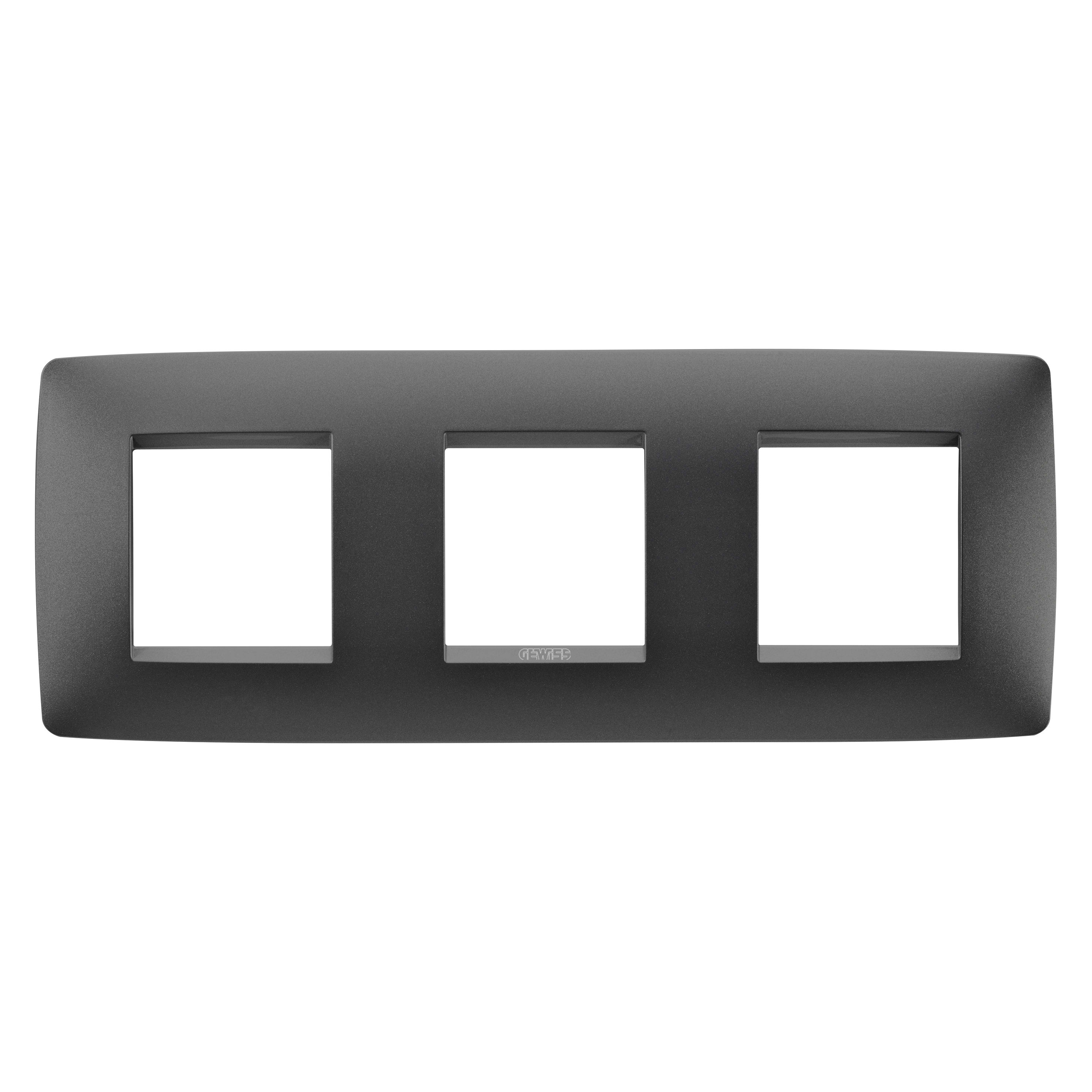 GEWISS - GEWGW16126VN PLACCA ONE INT.2+2+2M O.NERO SATINATO