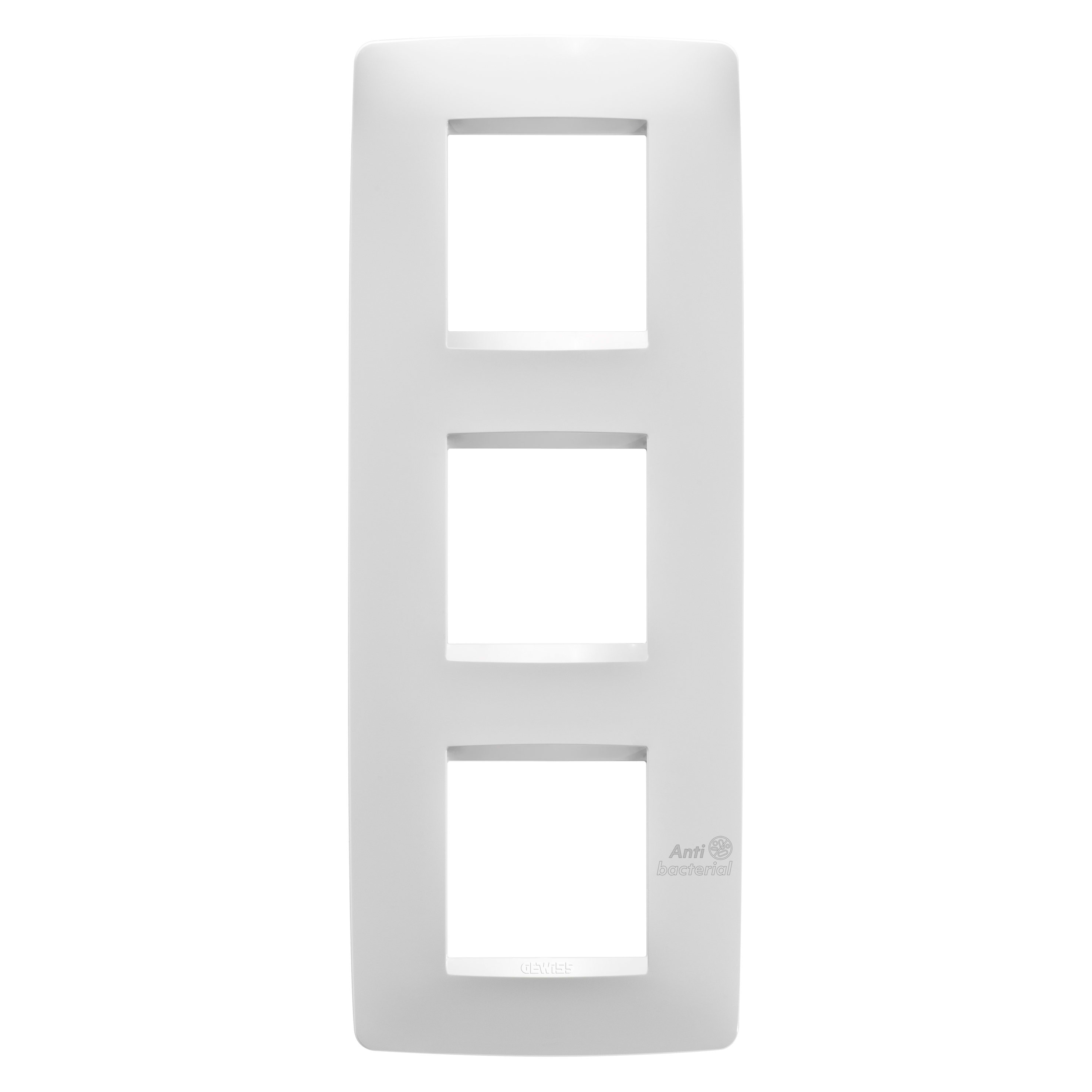 GEWISS - GEWGW16127AB PLACCA ONE INTERNATIONAL - IN TECNOPOLIMERO - 2+2+2 POSTI VERTICALE - BIANCO - ANTIBATTERICO - CHORUSMART