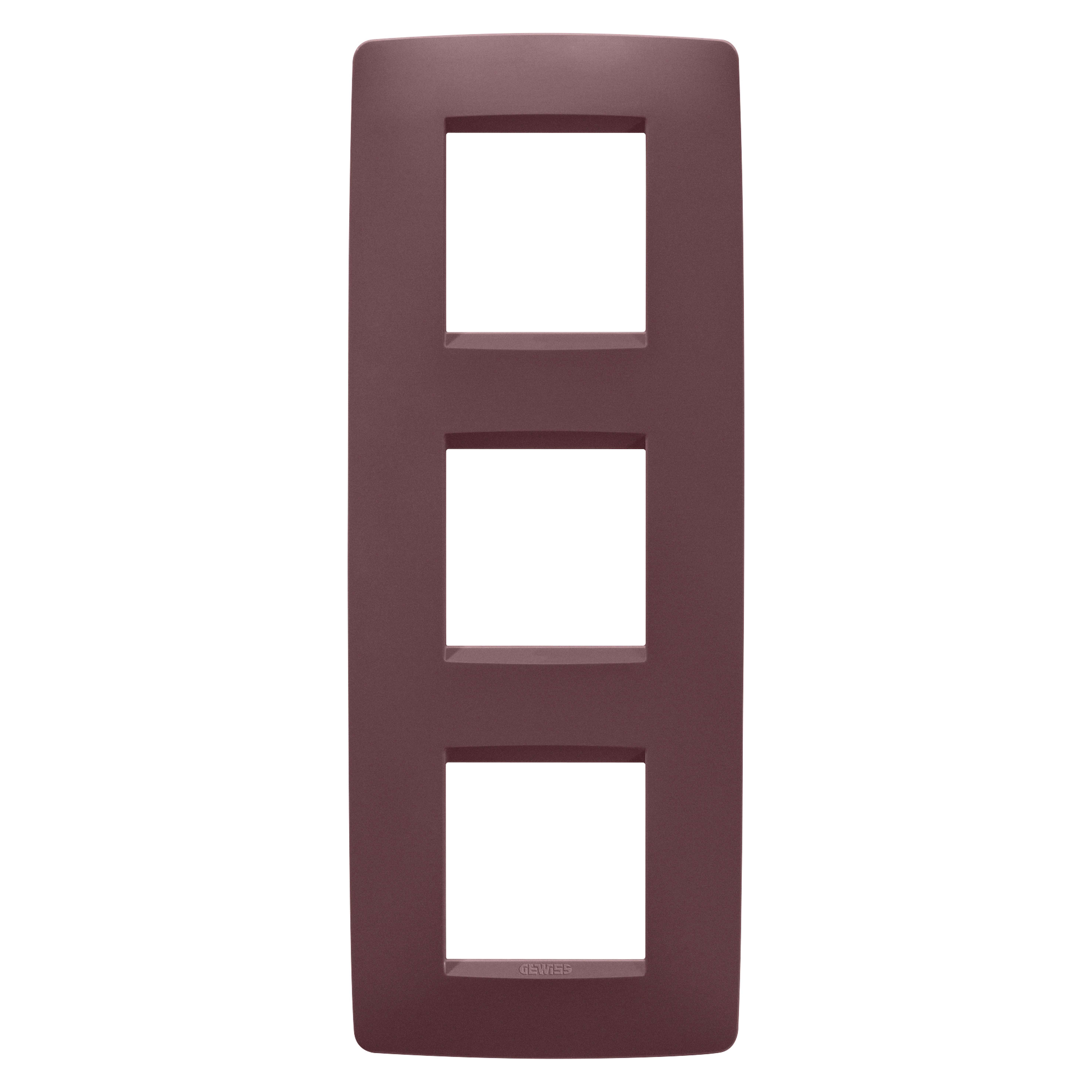 GEWISS - GEWGW16127VD PLACCA ONE INTERNATIONAL - IN TECNOPOLIMERO VERNICIATO - 2+2+2 POSTI VERTICALE - TUSCAN RED - CHORUSMART