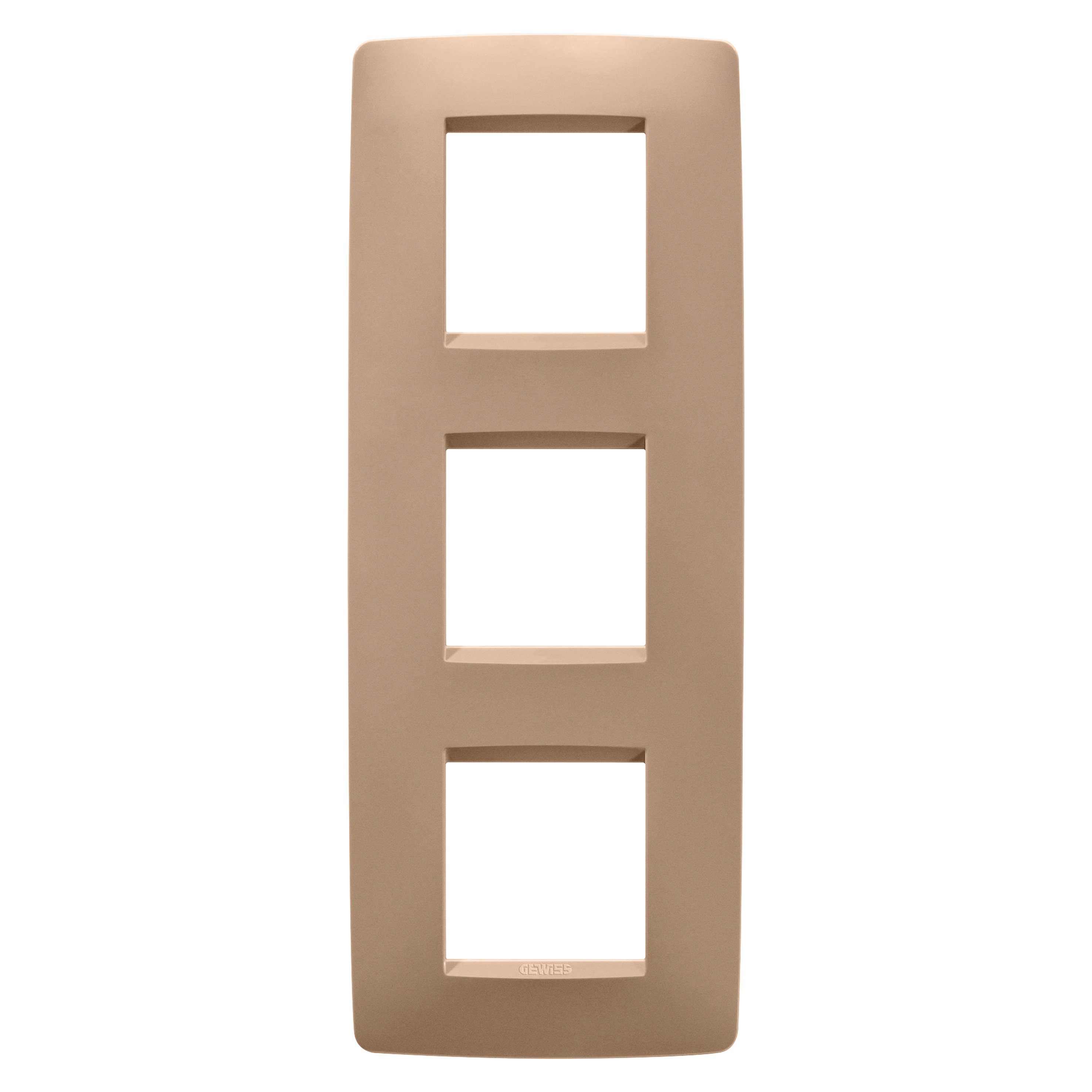 GEWISS - GEWGW16127VX PLACCA ONE INTERNATIONAL - IN TECNOPOLIMERO VERNICIATO - 2+2+2 POSTI VERTICALE - RAME CHIARO - CHORUSMART