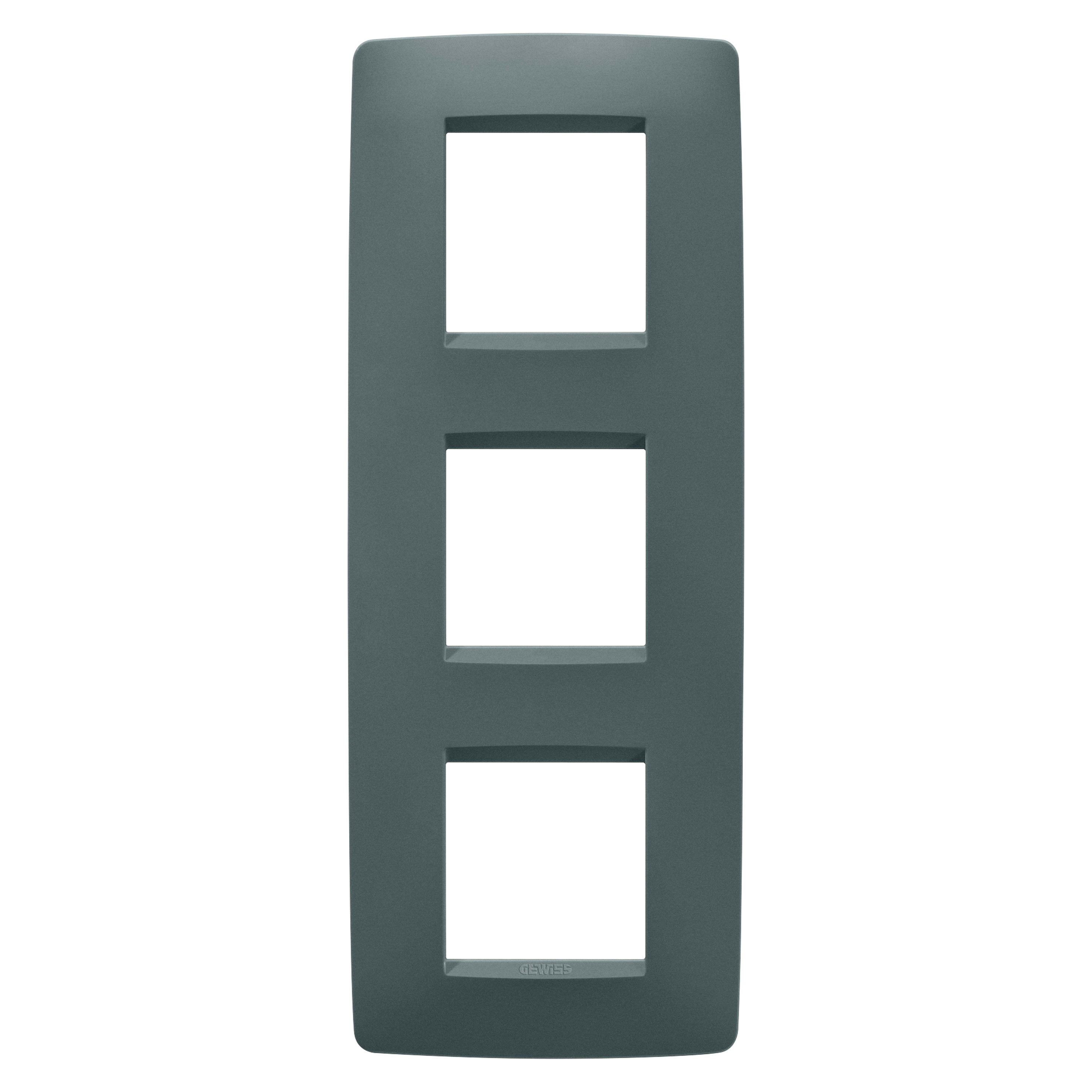 GEWISS - GEWGW16127VZ PLACCA ONE INTERNATIONAL - IN TECNOPOLIMERO VERNICIATO - 2+2+2 POSTI VERTICALE - OTTANIO - CHORUSMART