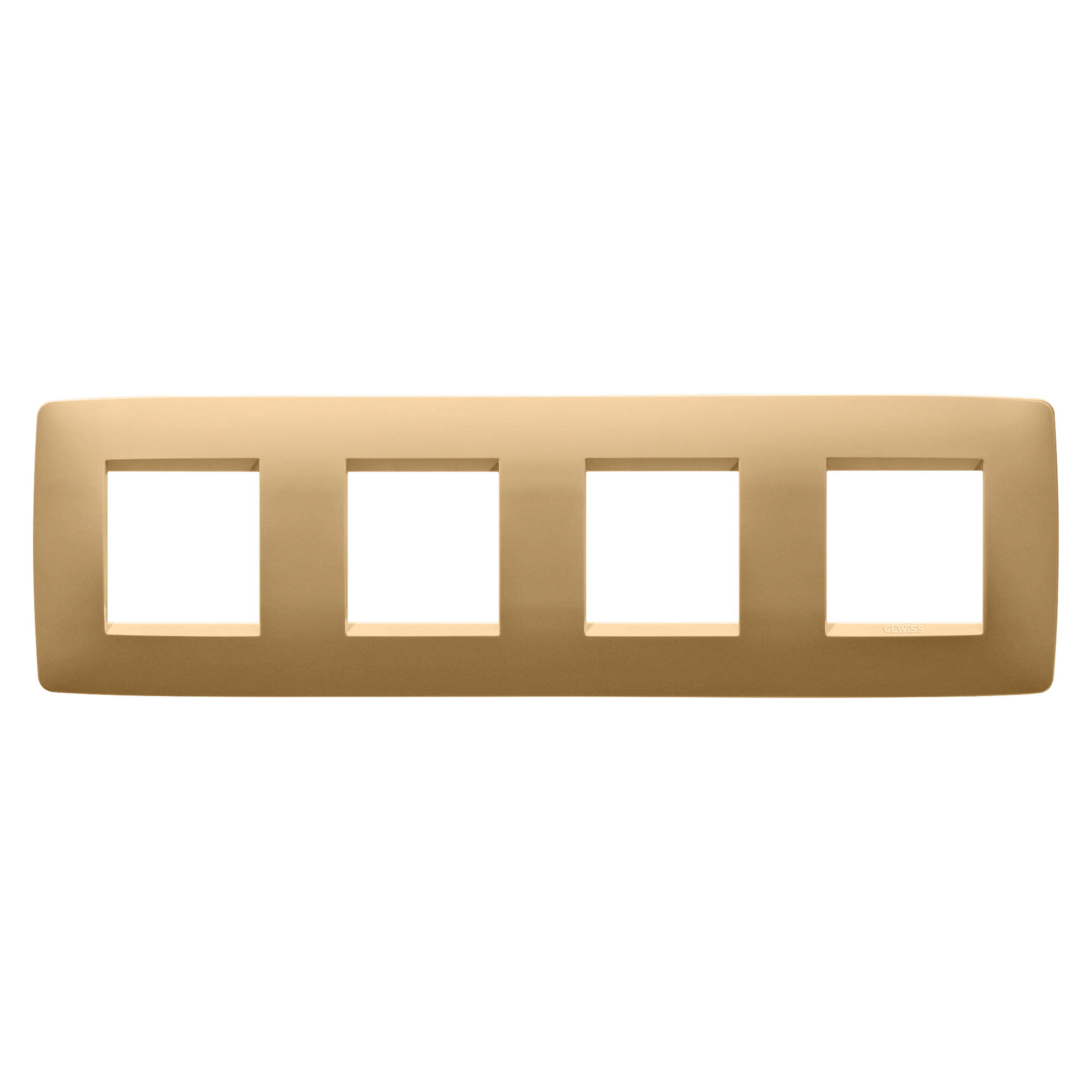 GEWISS - GEWGW16128VO PLACCA ONE INTERNATIONAL - IN TECNOPOLIMERO VERNICIATO - 2+2+2+2 POSTI ORIZZONTALE - ORO - CHORUSMART