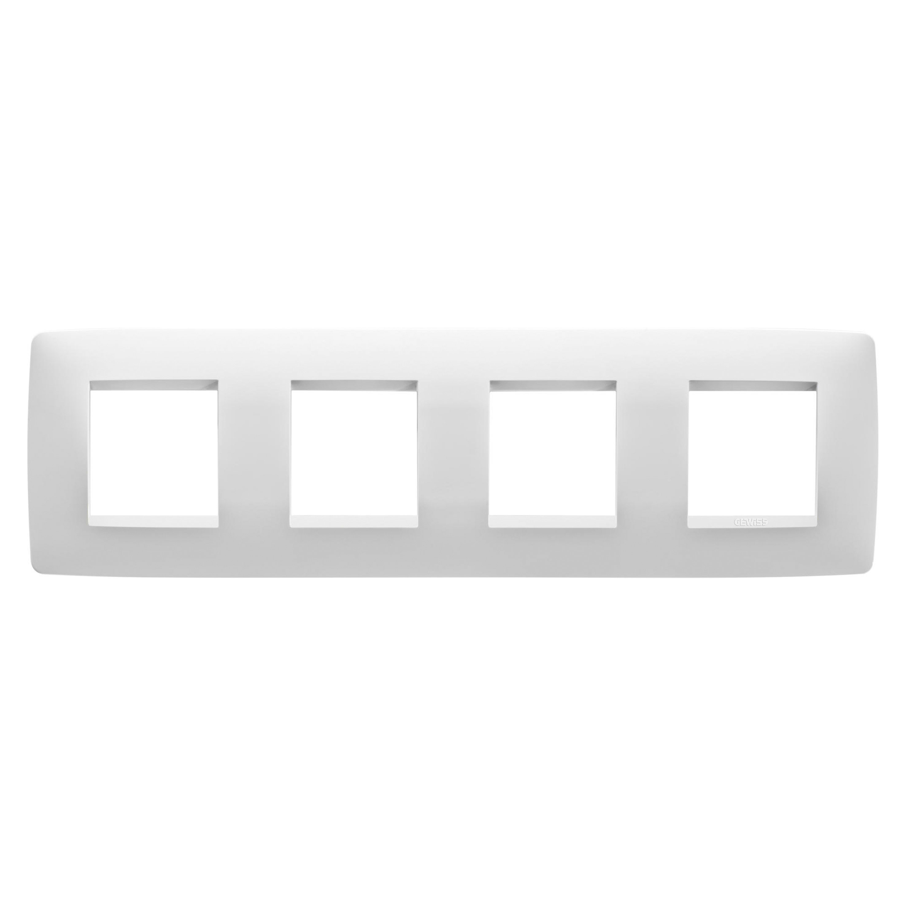 GEWISS - GEWGW16128VW PLACCA ONE INTERNATIONAL - IN TECNOPOLIMERO VERNICIATO - 2+2+2+2 POSTI ORIZZONTALE - BIANCO SATINATO - CHORUSMART