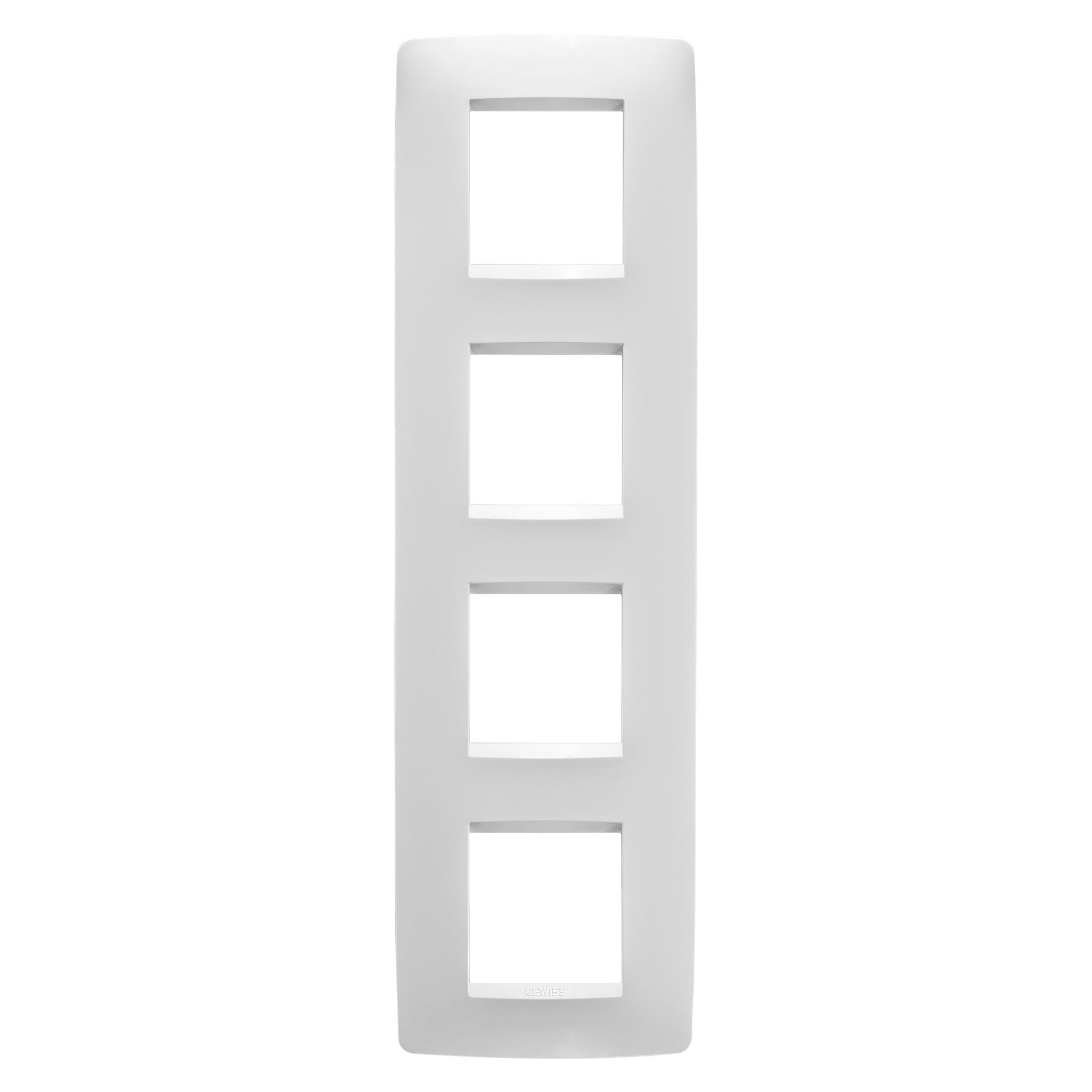 GEWISS - GEWGW16129VW PLACCA ONE INTERNATIONAL - IN TECNOPOLIMERO VERNICIATO - 2+2+2+2 POSTI VERTICALE - BIANCO SATINATO - CHORUSMART