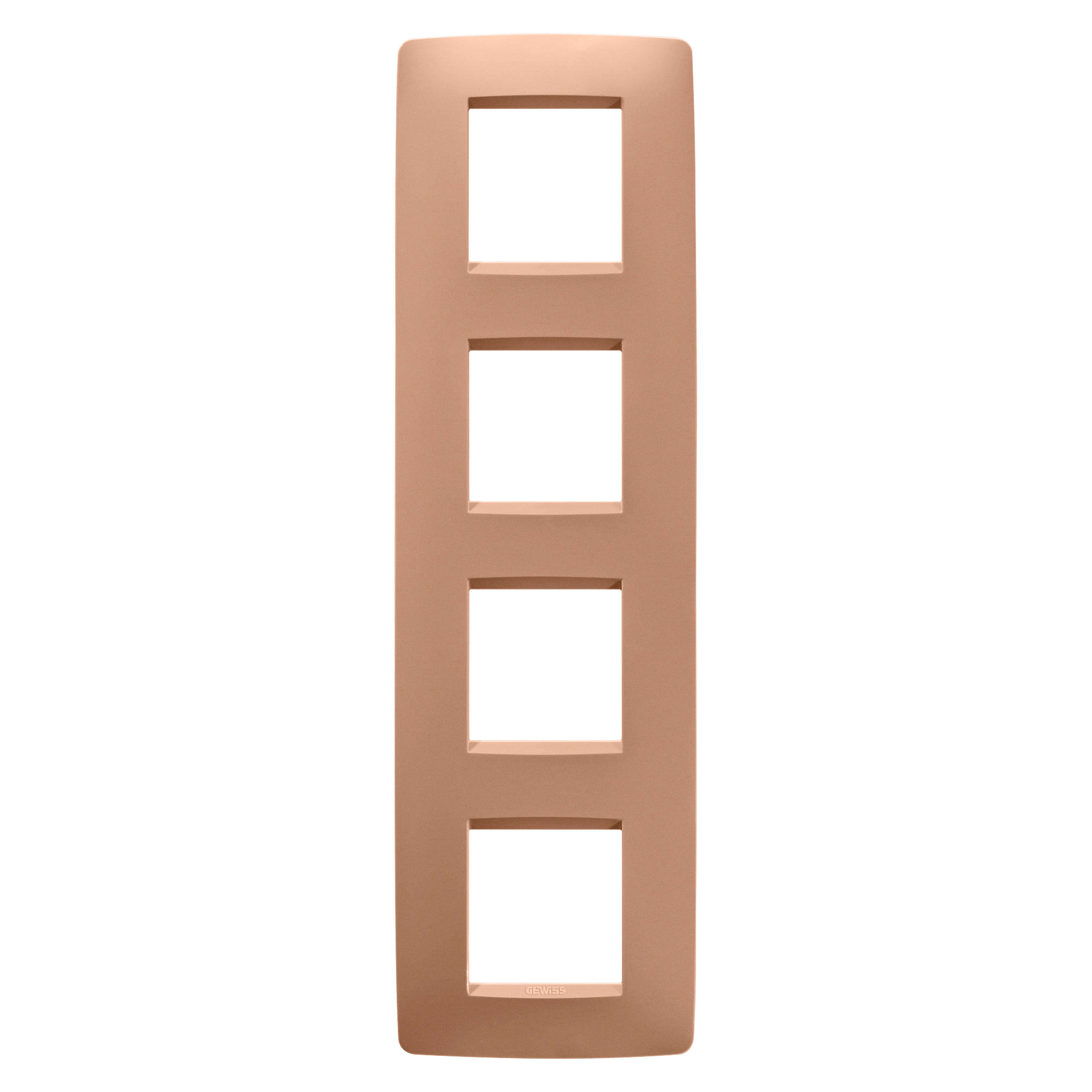 GEWISS - GEWGW16129VX PLACCA ONE INTERNATIONAL - IN TECNOPOLIMERO VERNICIATO - 2+2+2+2 POSTI VERTICALE - RAME CHIARO - CHORUSMART