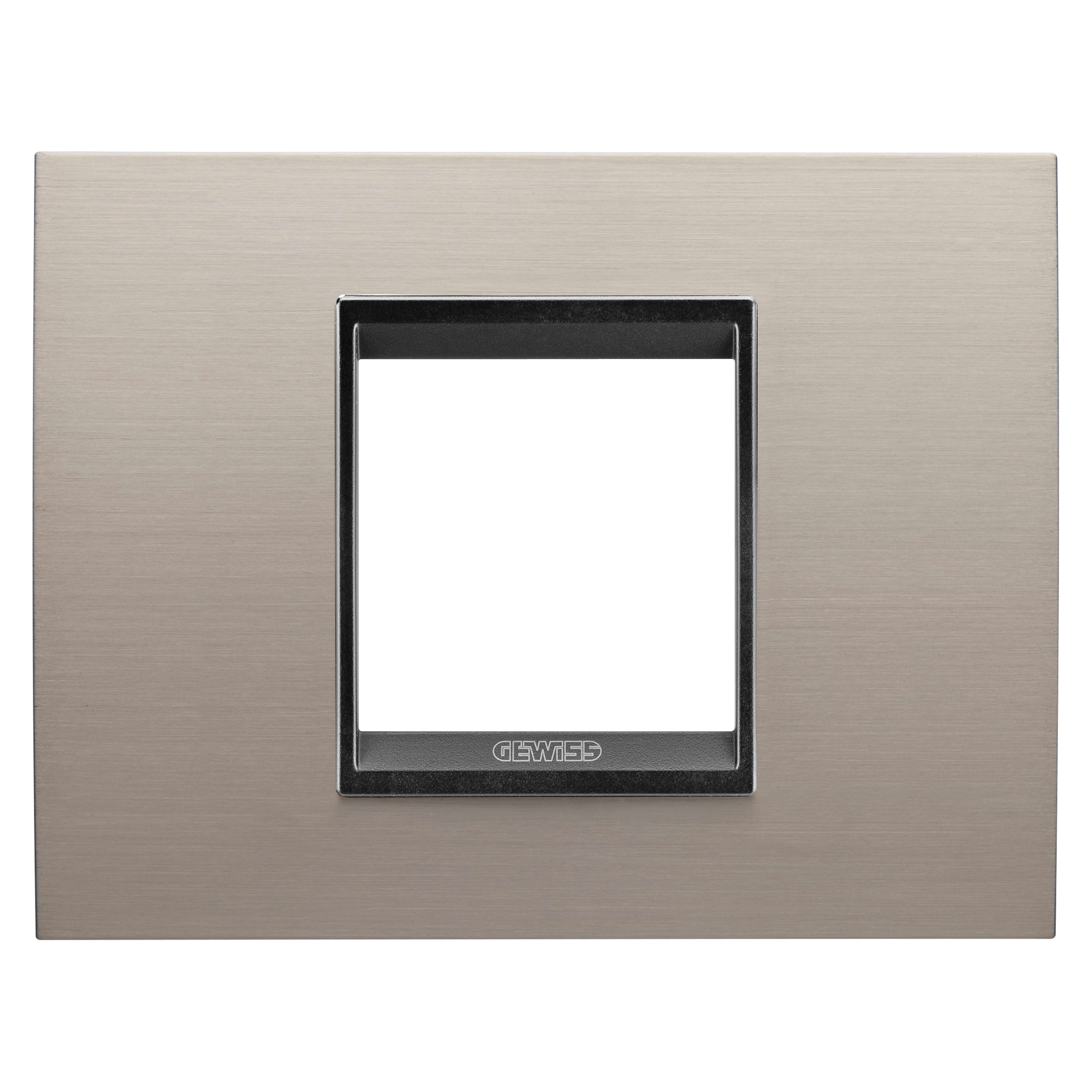 GEWISS - GEWGW16202WS PLACCA LUX 2M METAL. ALLUM. SPAZZ. LAVY