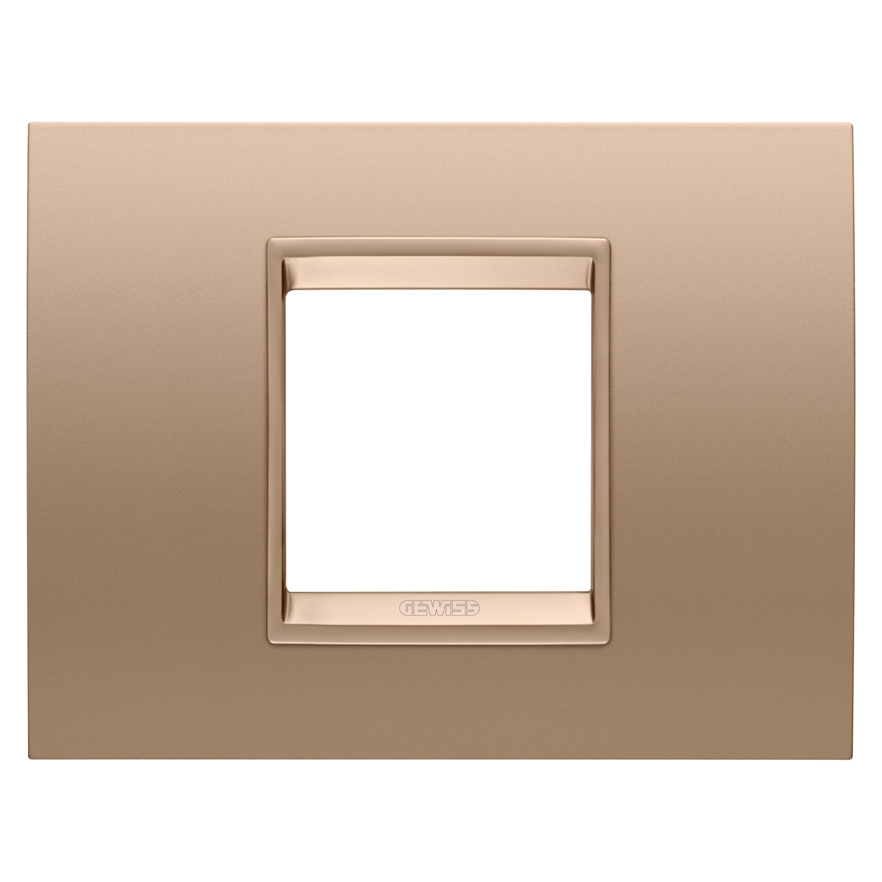 GEWISS - GEWGW16202XE PLACCA LUX - IN METALLO - 2 POSTI - RAME CHIARO - CORNICE RAME CHIARO OPACO - CHORUSMART