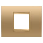 GEWISS - GEWGW16202XG PLACCA LUX - IN METALLO - 2 POSTI - ORO - CORNICE ORO OPACO - CHORUSMART