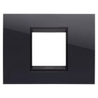 GEWISS - GEWGW16202YN PLACCA LUX - IN TECNOPOLIMERO - 2 POSTI - NERO TONER LAVY - CORNICE NERO OPACO - CHORUSMART
