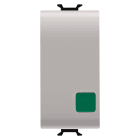 GEWISS - GEWGW13139 PULSANTE UNIPOLARE 250V ac - NA+NC 16A - MARCIA - LENTE VERDE - 1 MODULO - NATURAL BEIGE SATINATO - CHORUSMART