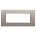 GEWISS - GEWGW16206XP PLACCA LUX - IN METALLO - 6 POSTI - BRONZO PERLATO - CORNICE BRONZO CHIARO OPACO - CHORUSMART