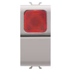 GEWISS - GEWGW13143 PULSANTE UNIPOLARE 250V ac - NA 16A - DIFFUSORE ROSSO - 1 MODULO - NATURAL BEIGE SATINATO - CHORUSMART