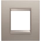 GEWISS - GEWGW16222XS PLACCA LUX INTERNATIONAL - IN METALLO - 2 POSTI - ALLUMINIO SPAZZOLATO - CORNICE BRONZO CHIARO OPACO - CHORUSMART