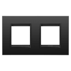 GEWISS - GEWGW16223XM PLACCA LUX INTERNATIONAL - IN METALLO - 2+2 POSTI ORIZZONTALE - NERO SATINATO MONOCHROME - CHORUSMART