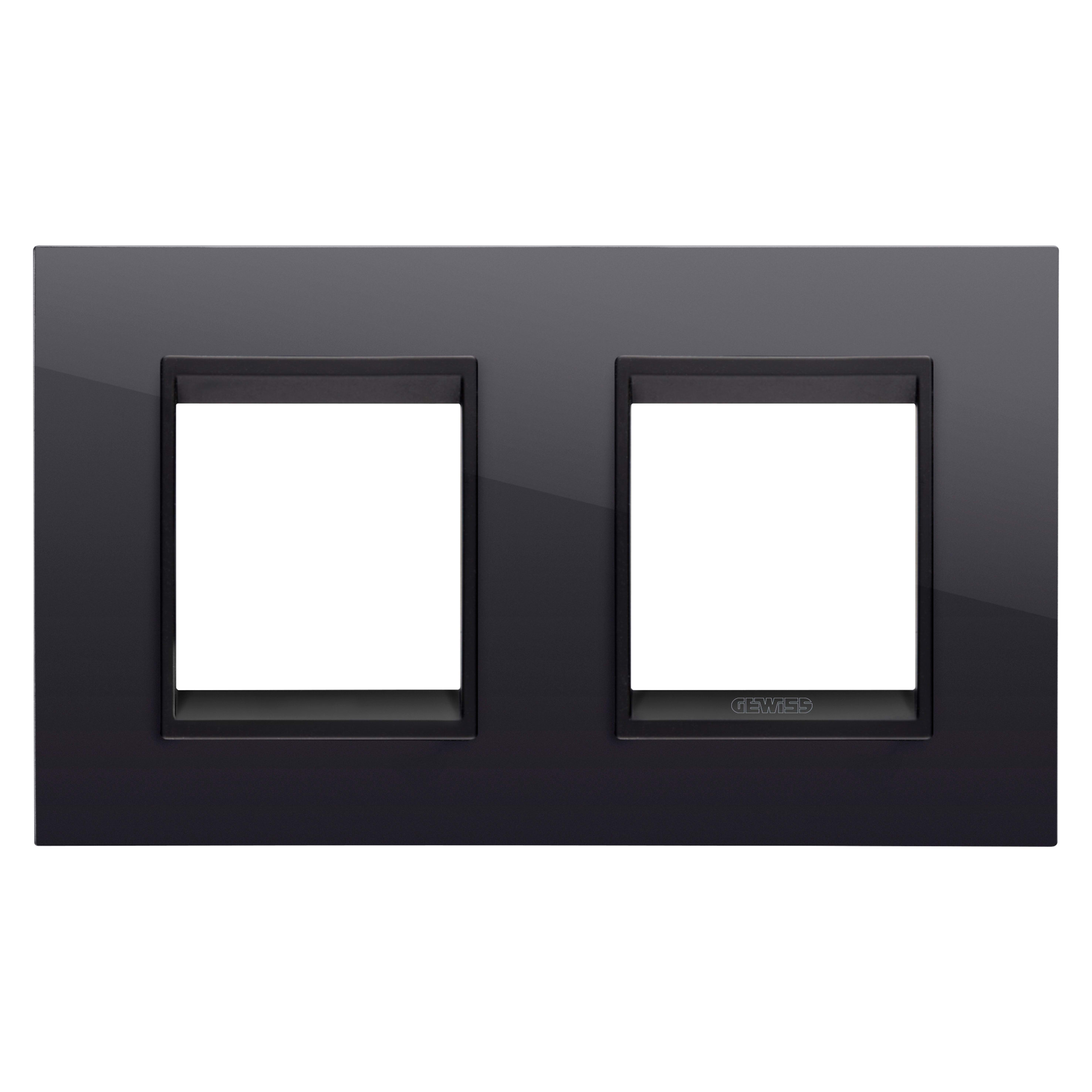GEWISS - GEWGW16223YN PLACCA LUX INT.2+2M O NERO TONER LAVY
