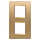 GEWISS - GEWGW16224XG PLACCA LUX INTERNATIONAL - IN METALLO - 2+2 POSTI VERTICALE - ORO - CORNICE ORO OPACO - CHORUSMART