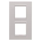 GEWISS - GEWGW16224XL PLACCA LUX INTERNATIONAL - IN METALLO - 2+2 POSTI VERTICALE - NATURAL BEIGE MONOCHROME - CHORUSMART