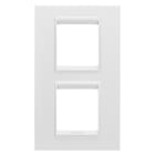GEWISS - GEWGW16224XW PLACCA LUX INTERNATIONAL - IN METALLO - 2+2 POSTI VERTICALE - BIANCO SATINATO MONOCHROME - CHORUSMART