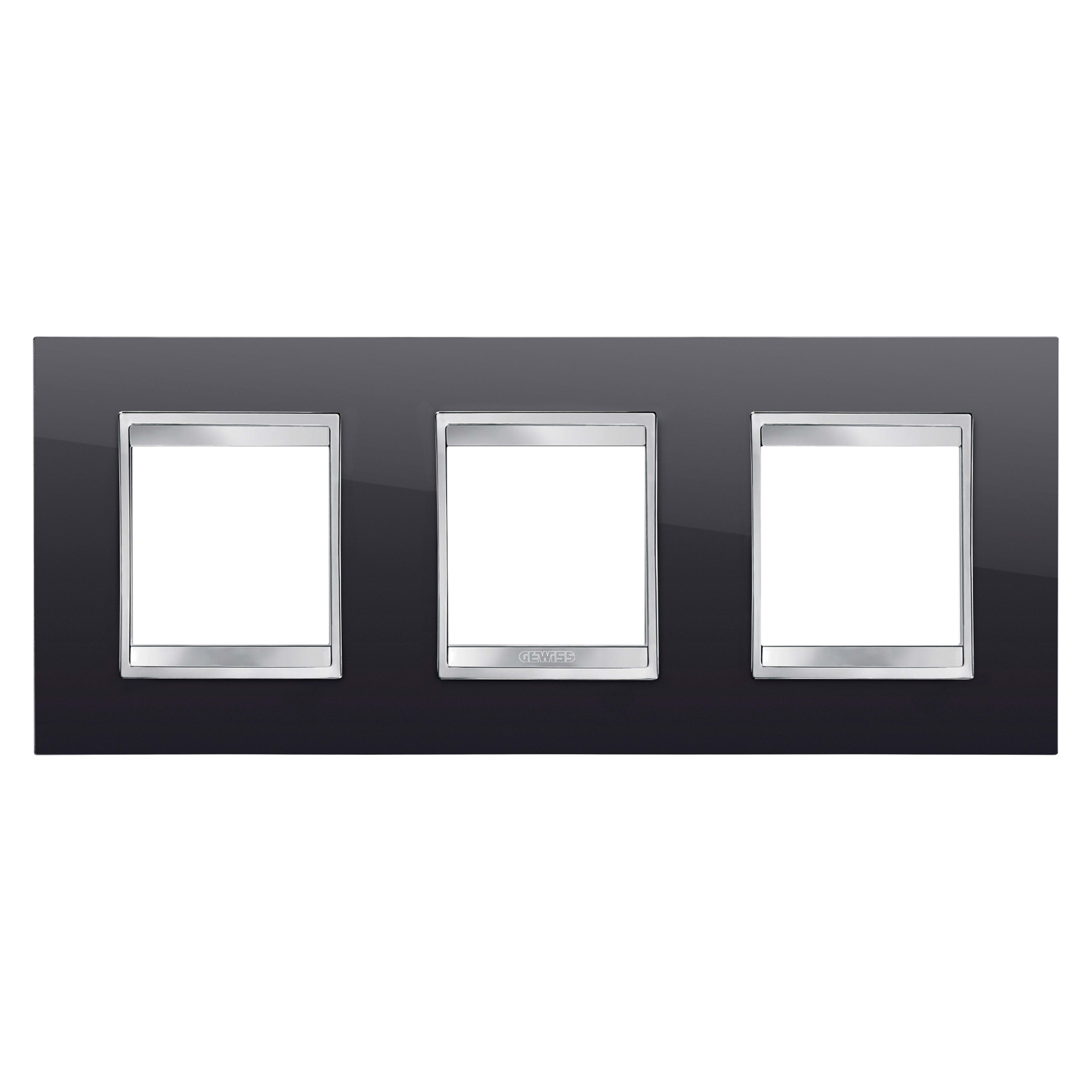 GEWISS - GEWGW16226TN PLACCA LUX INTERNATIONAL - IN TECNOPOLIMERO - 2+2+2 POSTI ORIZZONTALE - NERO TONER - CHORUSMART