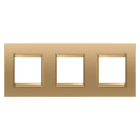 GEWISS - GEWGW16226XG PLACCA LUX INTERNATIONAL - IN METALLO - 2+2+2 POSTI ORIZZONTALE - ORO - CORNICE ORO OPACO - CHORUSMART