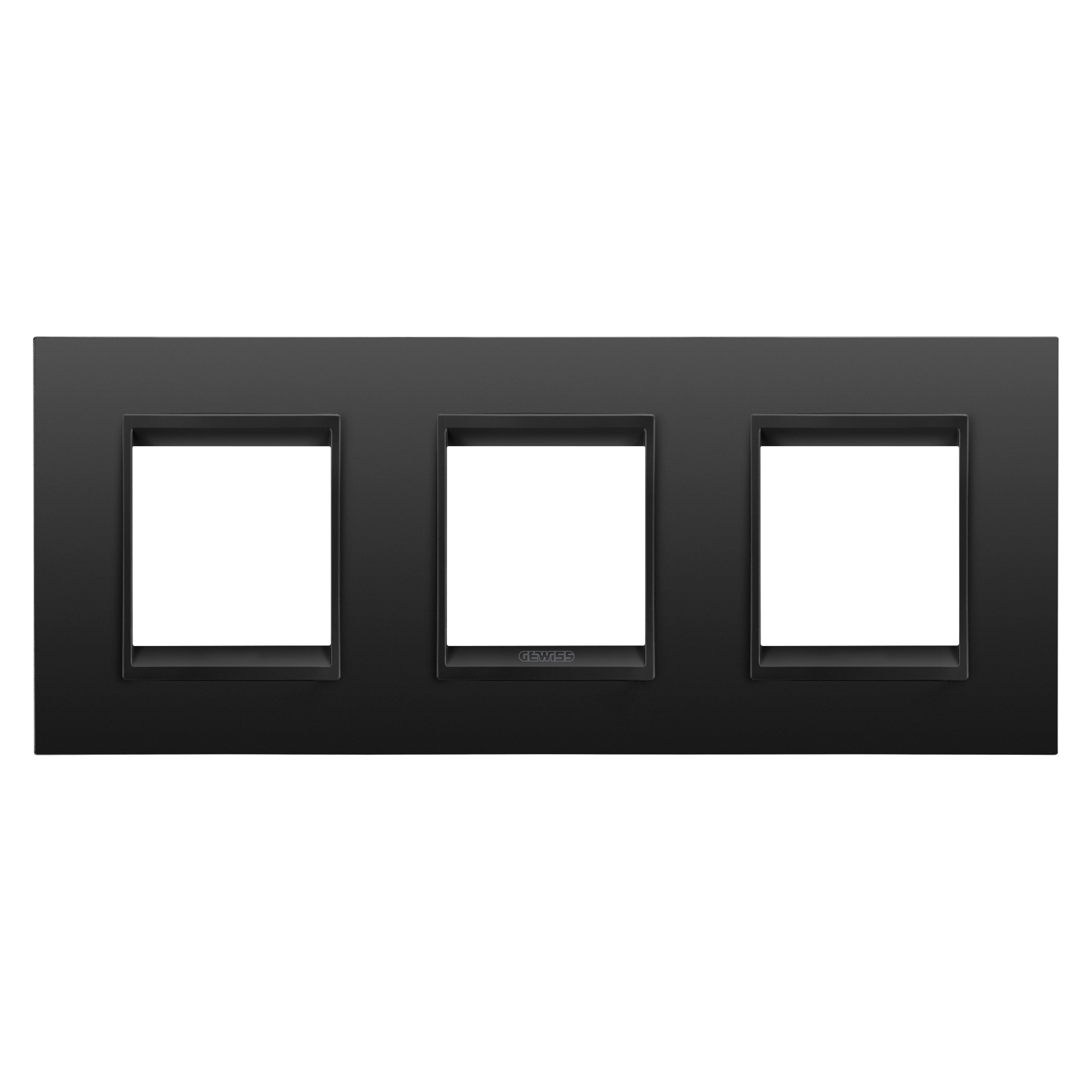 GEWISS - GEWGW16226XM PLACCA LUX INTERNATIONAL - IN METALLO - 2+2+2 POSTI ORIZZONTALE - NERO SATINATO MONOCHROME - CHORUSMART