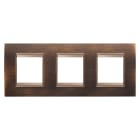 GEWISS - GEWGW16226XQ PLACCA LUX INTERNATIONAL - IN METALLO - 2+2+2 POSTI ORIZZONTALE - OTTONE ANTICO - CORNICE BRONZO SCURO OPACO - CHORUSMART