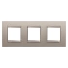 GEWISS - GEWGW16226XS PLACCA LUX INTERNATIONAL - IN METALLO - 2+2+2 POSTI ORIZZONTALE - ALLUMINIO SPAZZOLATO - CORNICE BRONZO CHIARO OPACO - CHORUSMART