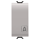 GEWISS - GEWGW13153 PULSANTE UNIPOLARE 250V ac - NA 16A ILLUMINABILE - CON LENTE NEUTRA SOSTITUIBILE - SIMBOLO CAMPANELLO - 1 MODULO - NATURAL BEIGE SATINATO - CHORUSMART
