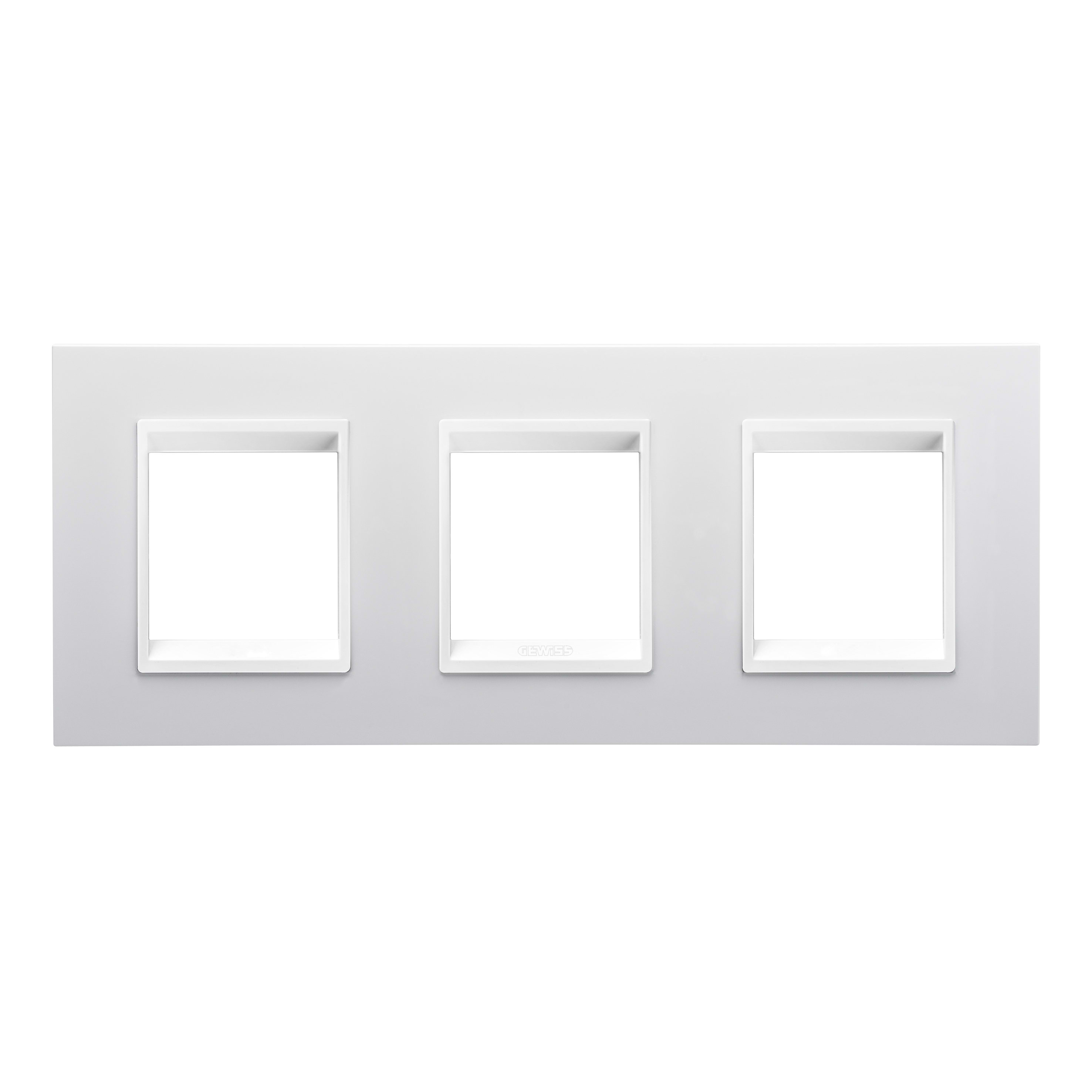 GEWISS - GEWGW16226YB PLACCA LUX INTERNATIONAL - IN TECNOPOLIMERO - 2+2+2 POSTI ORIZZONTALE - BIANCO MONOCHROME - CHORUSMART
