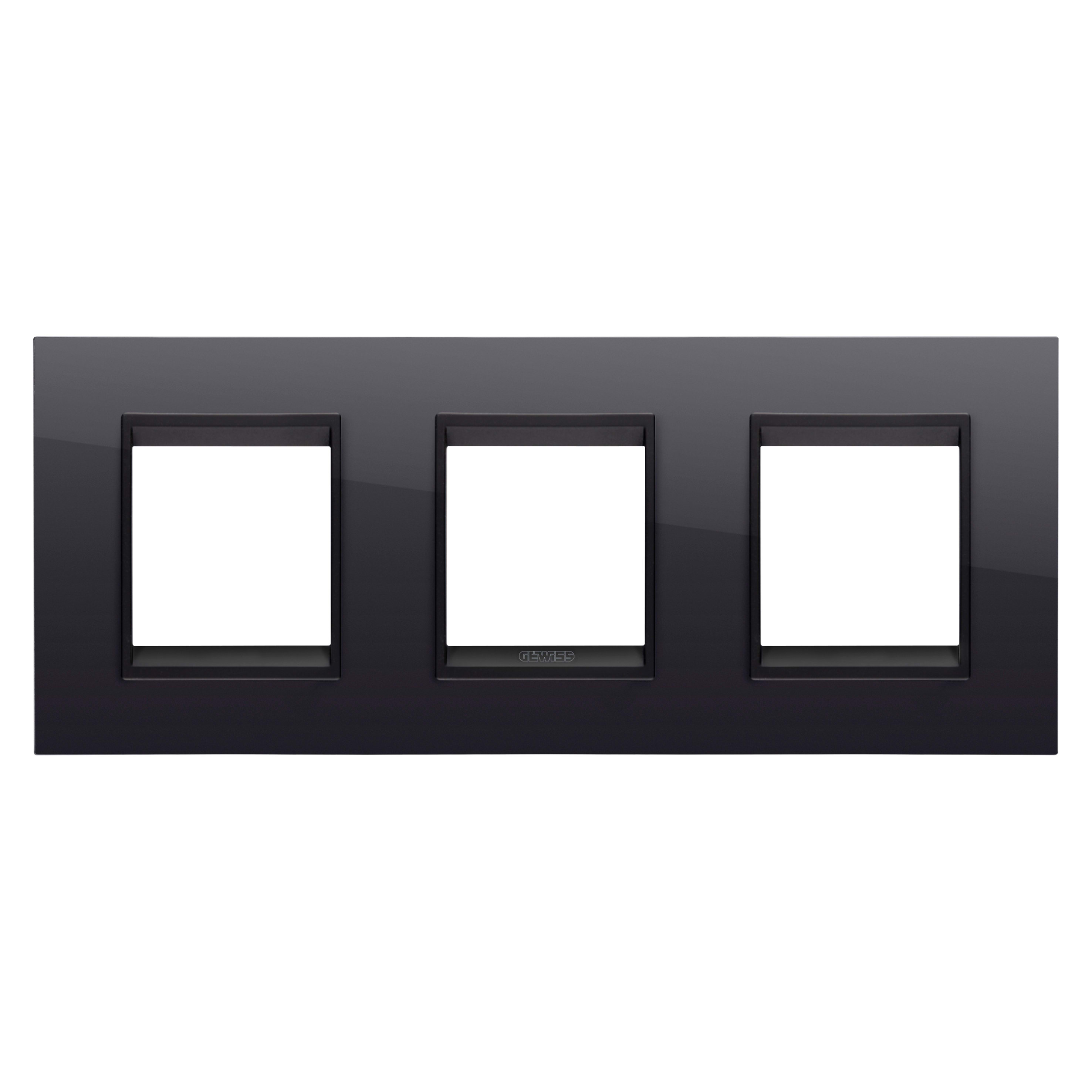 GEWISS - GEWGW16226YN PLACCA LUX INT.2+2+2M O NERO TONER LAVY