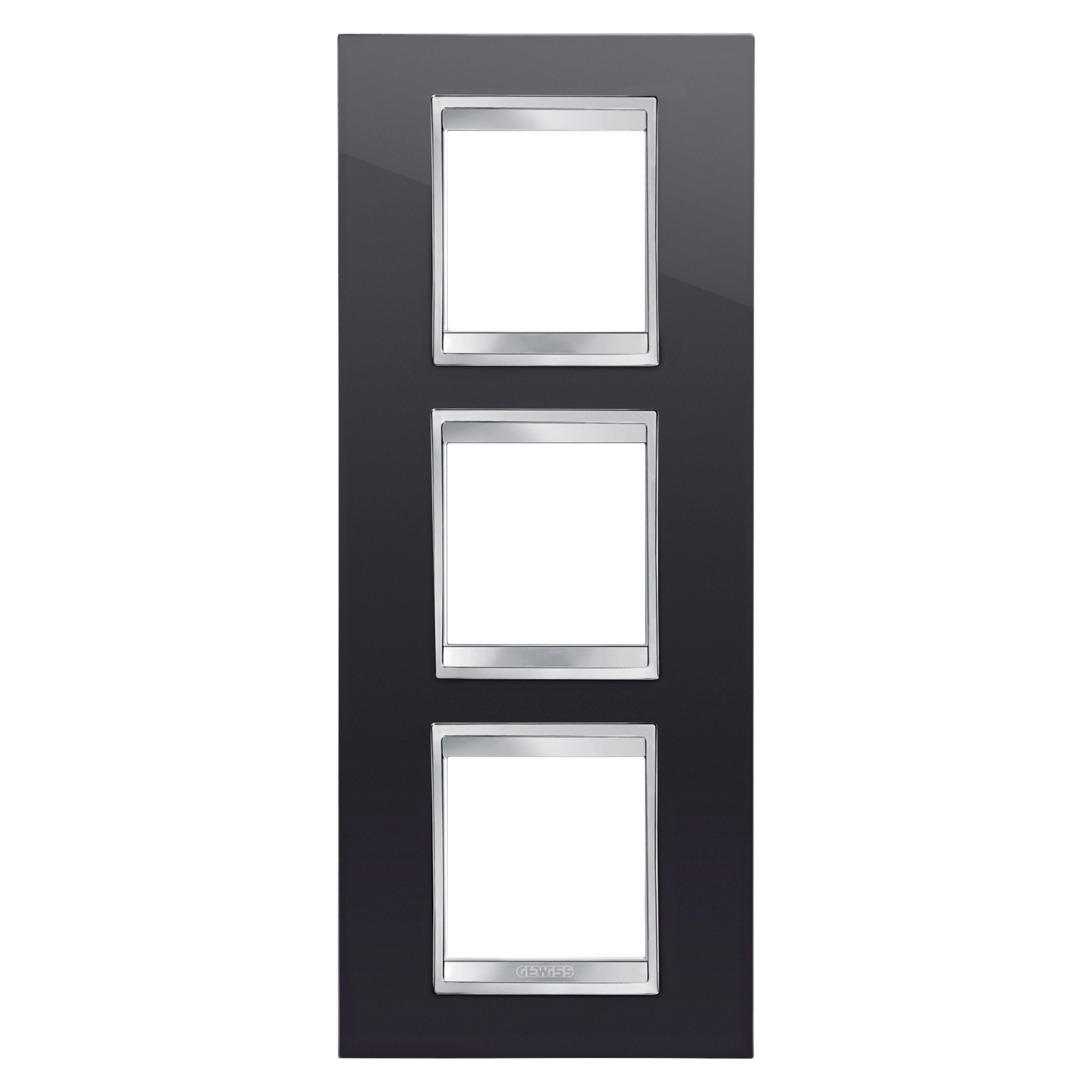 GEWISS - GEWGW16227TN PLACCA LUX INTERNATIONAL - IN TECNOPOLIMERO - 2+2+2 POSTI VERTICALE - NERO TONER - CHORUSMART