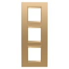 GEWISS - GEWGW16227XG PLACCA LUX INTERNATIONAL - IN METALLO - 2+2+2 POSTI VERTICALE - ORO - CORNICE ORO OPACO - CHORUSMART