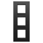 GEWISS - GEWGW16227XM PLACCA LUX INTERNATIONAL - IN METALLO - 2+2+2 POSTI VERTICALE - NERO SATINATO MONOCHROME - CHORUSMART