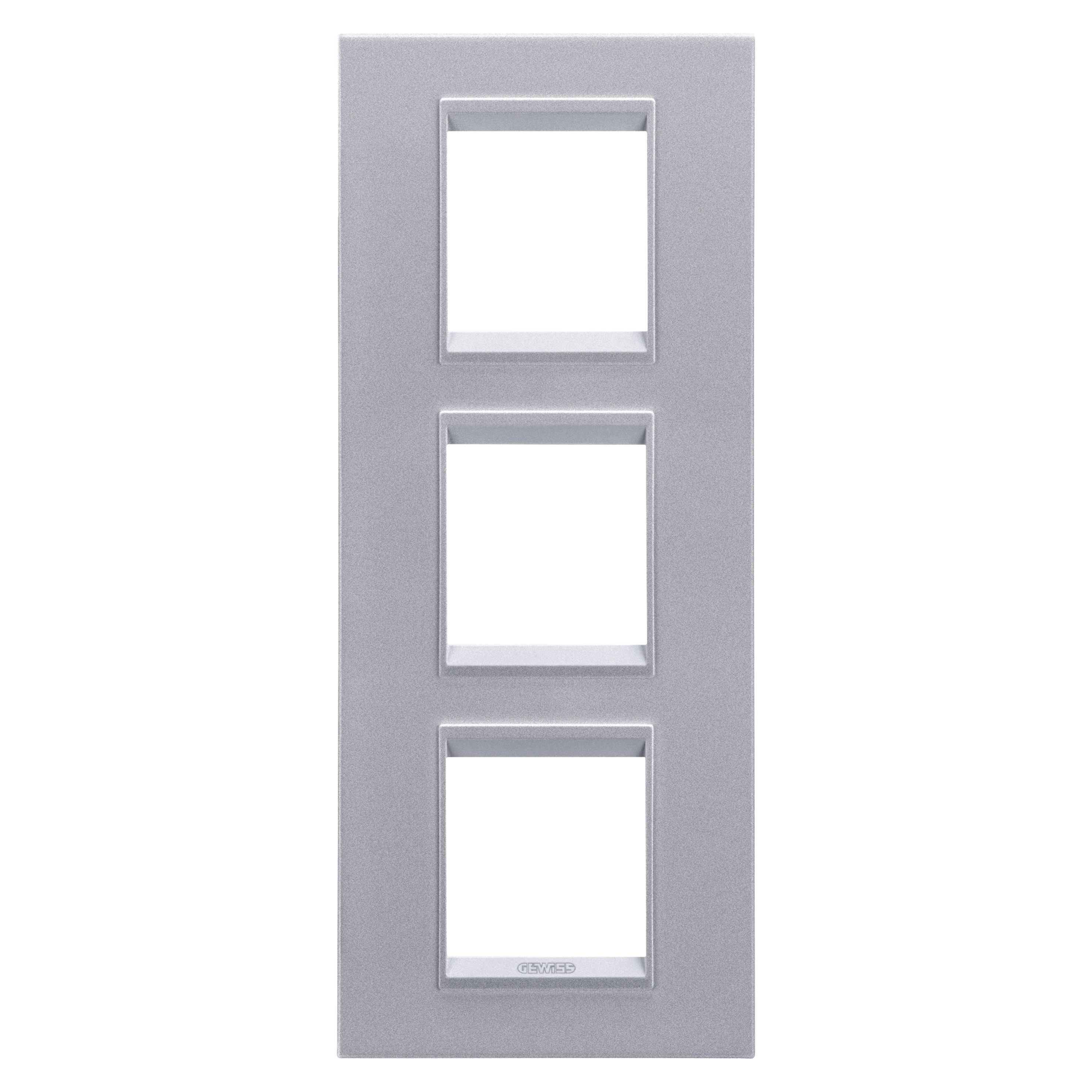GEWISS - GEWGW16227YT PLACCA LUX INTERNATIONAL - IN TECNOPOLIMERO VERNICIATO - 2+2+2 POSTI VERTICALE - TITANIO MONOCHROME - CHORUSMART