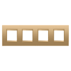GEWISS - GEWGW16228XG PLACCA LUX INTERNATIONAL - IN METALLO - 2+2+2+2 POSTI ORIZZONTALE - ORO - CORNICE ORO OPACO - CHORUSMART