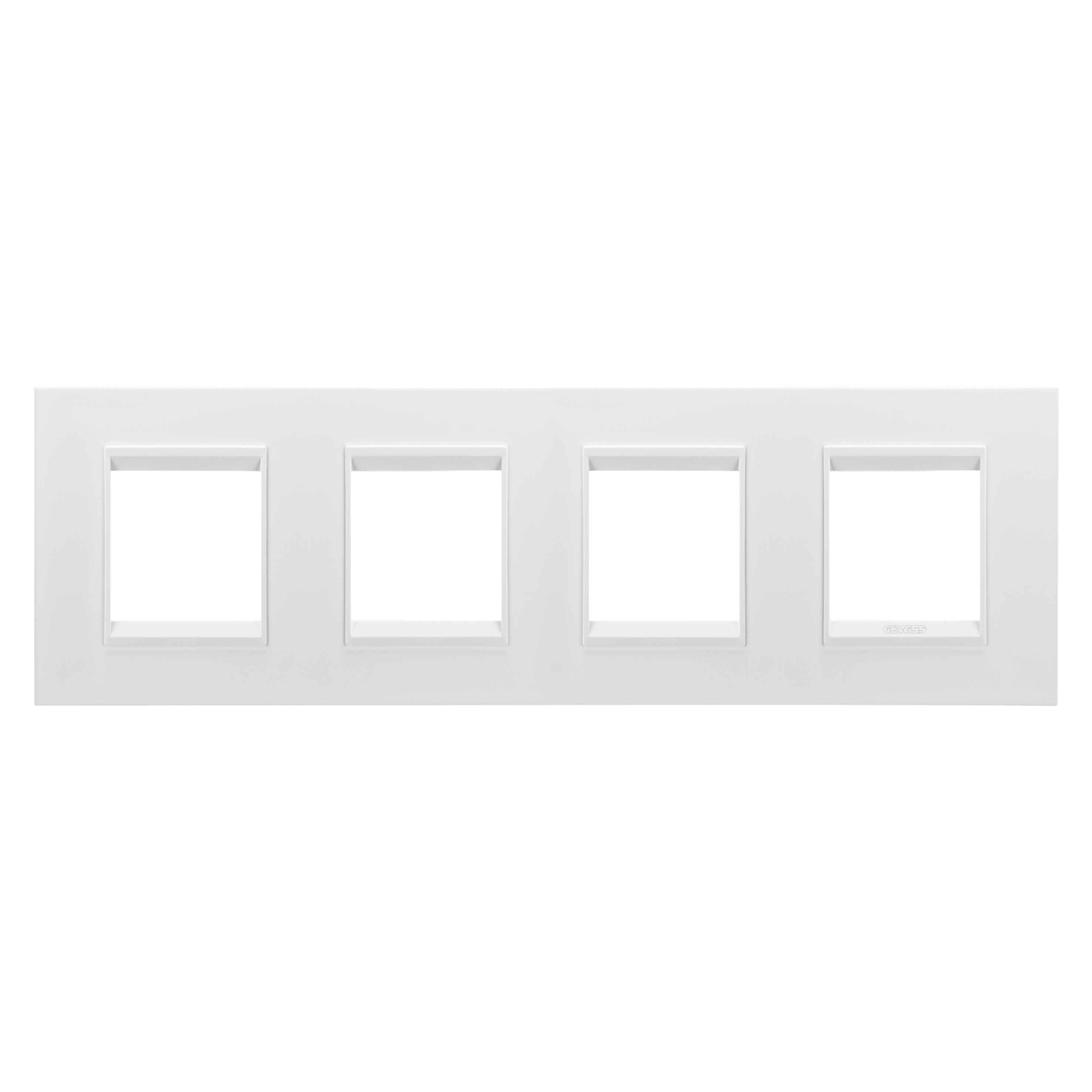 GEWISS - GEWGW16228XW PLACCA LUX INTERNATIONAL - IN METALLO - 2+2+2+2 POSTI ORIZZONTALE - BIANCO SATINATO MONOCHROME - CHORUSMART