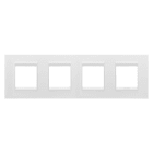 GEWISS - GEWGW16228XW PLACCA LUX INTERNATIONAL - IN METALLO - 2+2+2+2 POSTI ORIZZONTALE - BIANCO SATINATO MONOCHROME - CHORUSMART