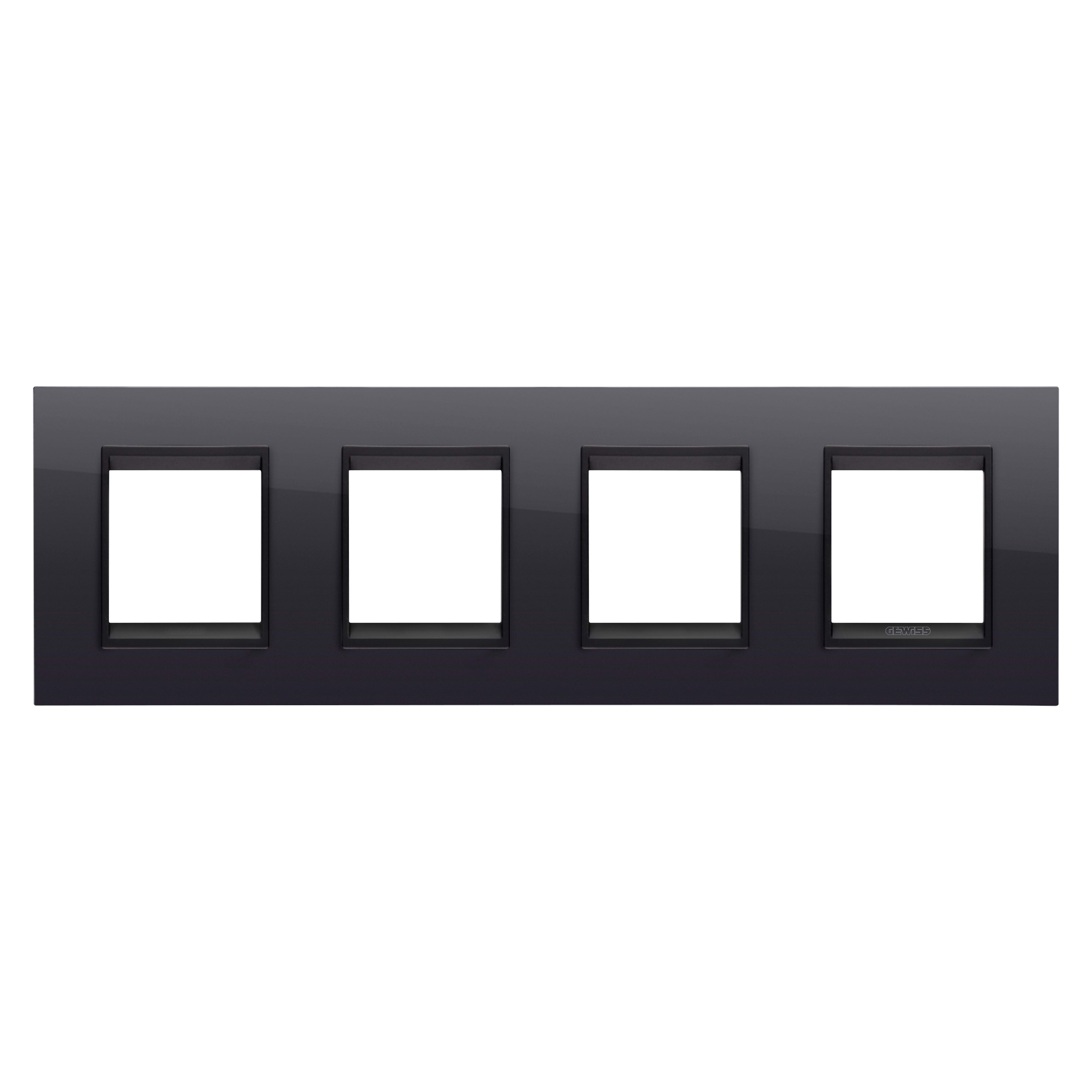 GEWISS - GEWGW16228YN PLACCA LUX INT.2+2+2+2M O NERO TON.LAVY
