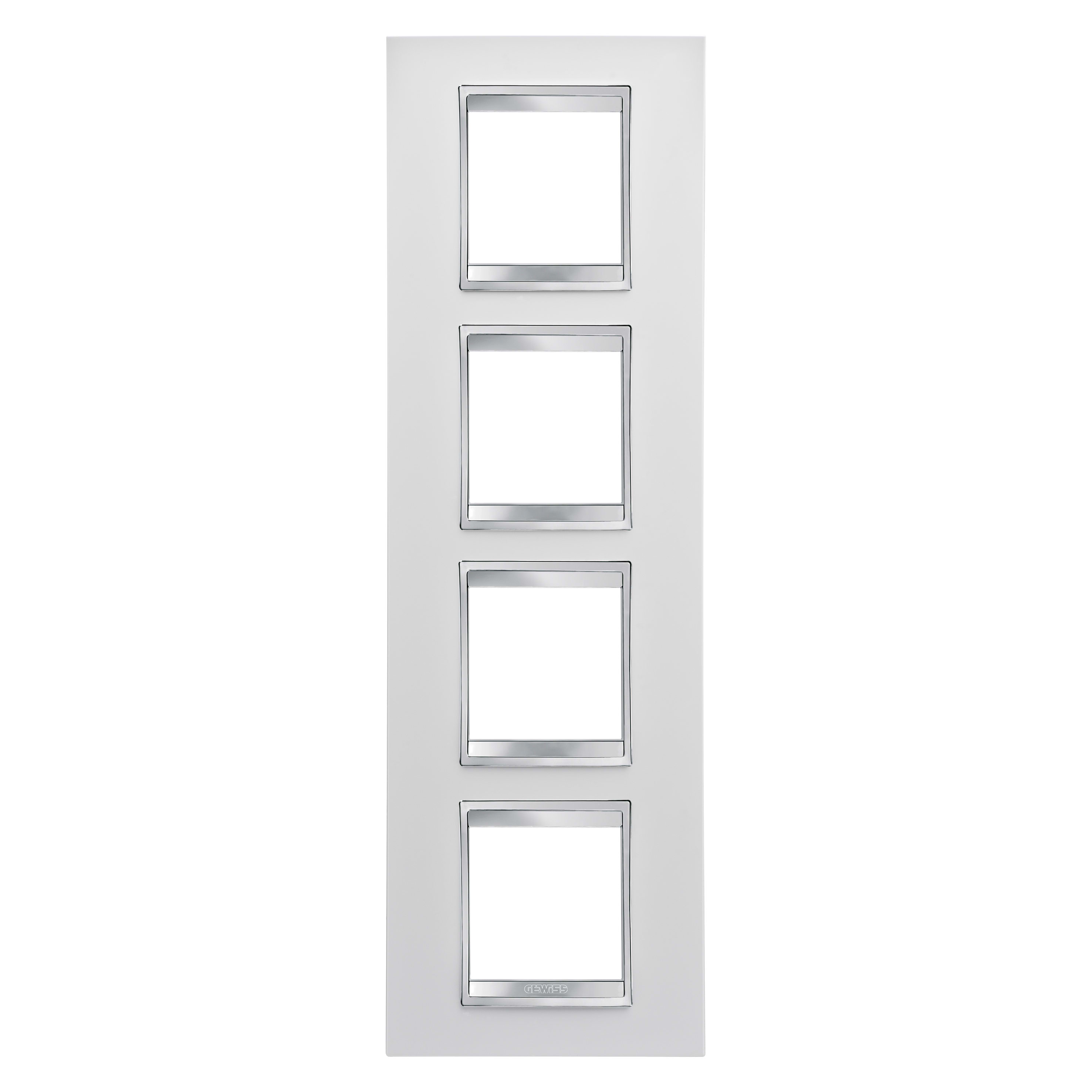 GEWISS - GEWGW16229TB PLACCA LUX INTERNATIONAL - IN TECNOPOLIMERO - 2+2+2+2 POSTI VERTICALE - BIANCO - CHORUSMART