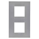 GEWISS - GEWGW16424VT PLACCA GEO INTERNATIONAL - IN TECNOPOLIMERO VERNICIATO - 2+2 POSTI VERTICALE - TITANIO- CHORUSMART