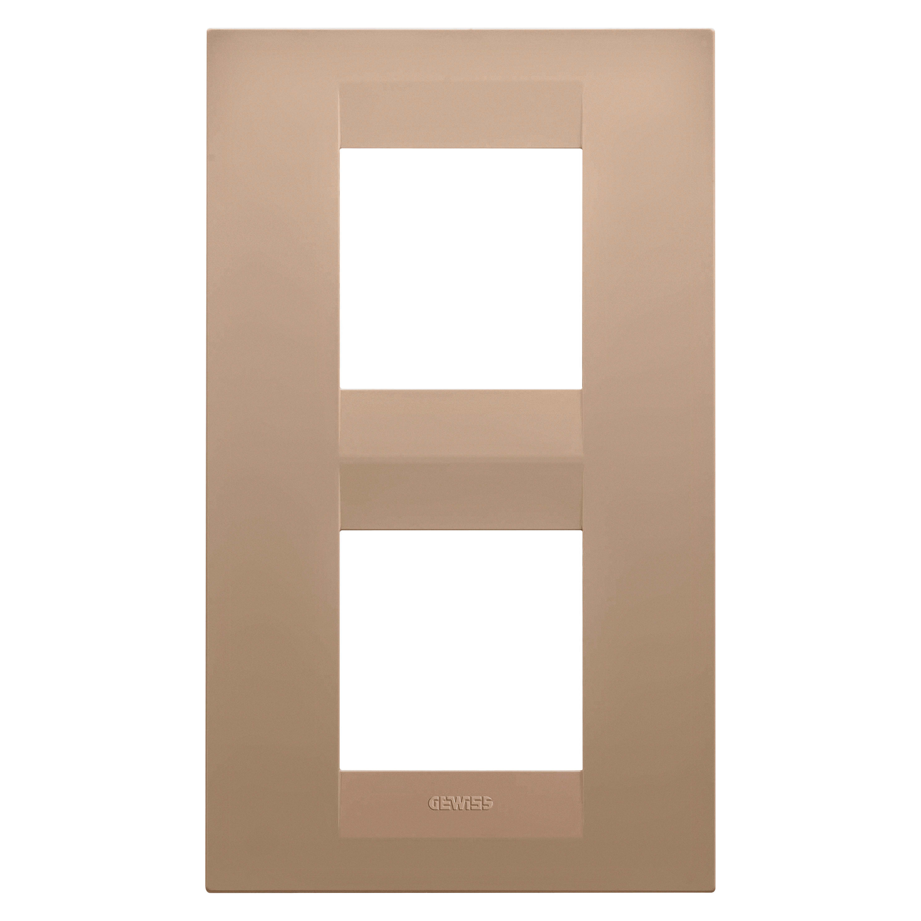 GEWISS - GEWGW16424VX PLACCA GEO INTERNATIONAL - IN TECNOPOLIMERO VERNICIATO - 2+2 POSTI VERTICALE - RAME CHIARO - CHORUSMART