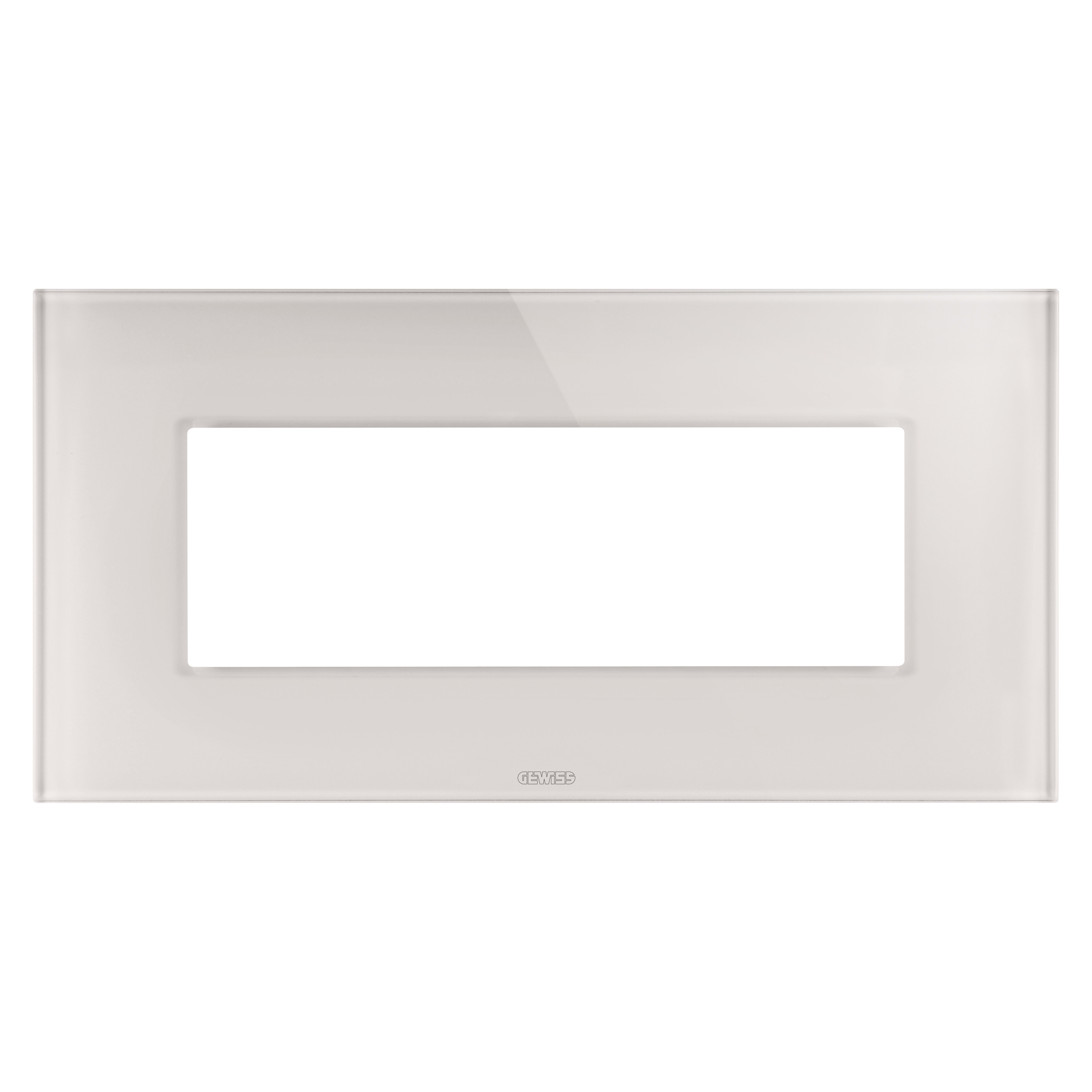 GEWISS - GEWGW16906CL PLACCA ICE - IN VETRO - 6 POSTI - NATURAL BEIGE - CHORUSMART