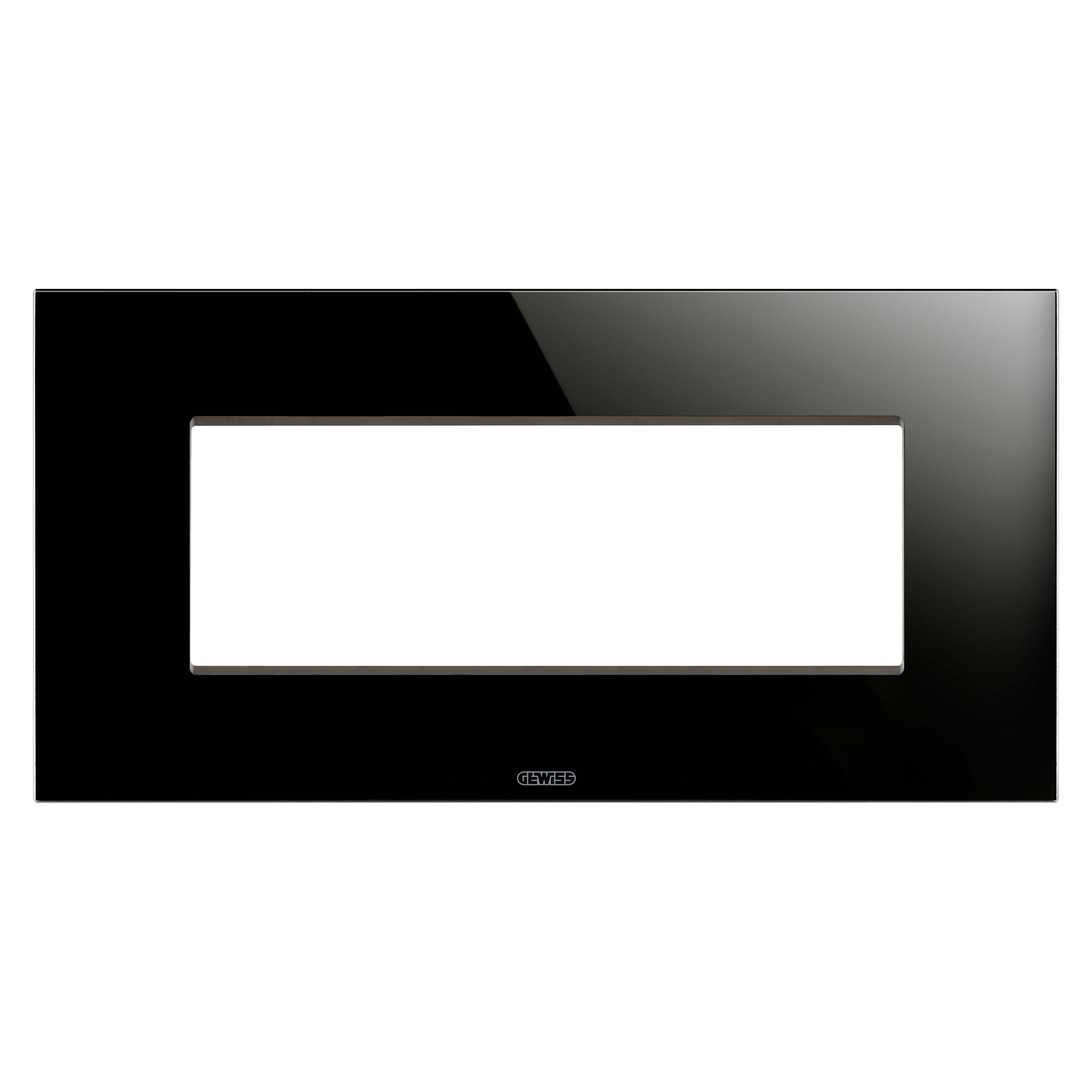 GEWISS - GEWGW16906CN PLACCA ICE - IN VETRO - 6 POSTI - NERO - CHORUSMART