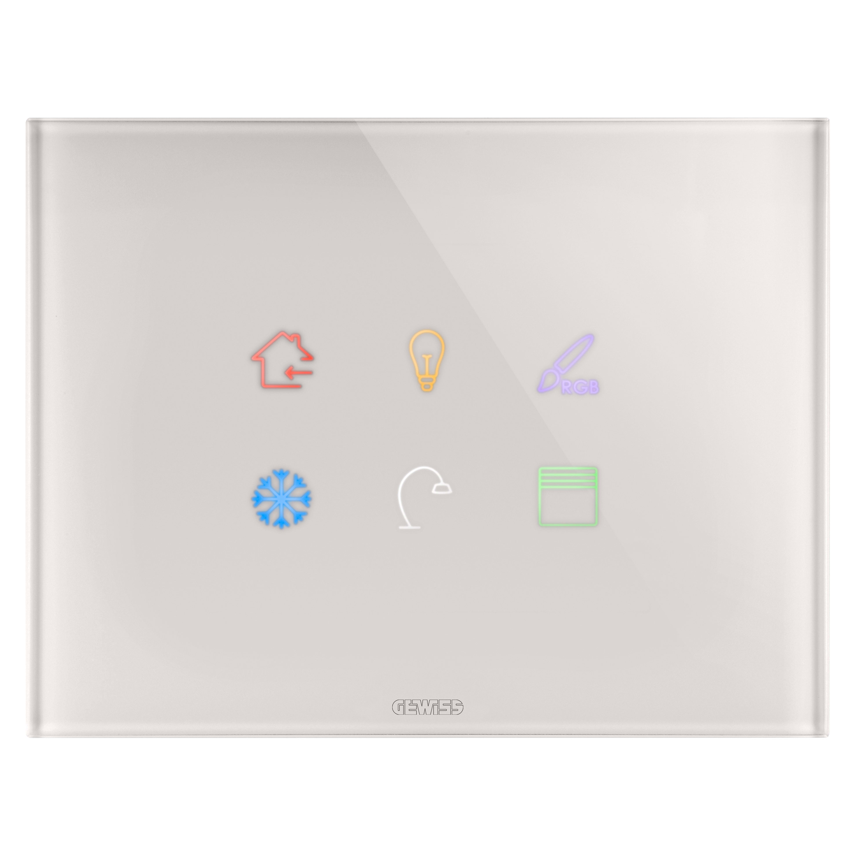 GEWISS - GEWGW16946CL PLACCA ICE TOUCH KNX - IN VETRO - 6 AREE TOUCH - NATURAL BEIGE - CHORUSMART