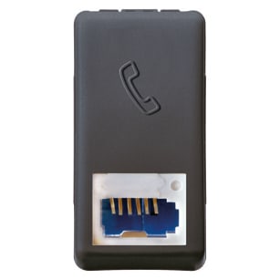 GEWISS - GEWGW21272 PRESA TELEFONICA - STANDARD INGLESE - 6 CONTATTI - MORSETTI A VITE - 1 MODULO - SYSTEM BLACK