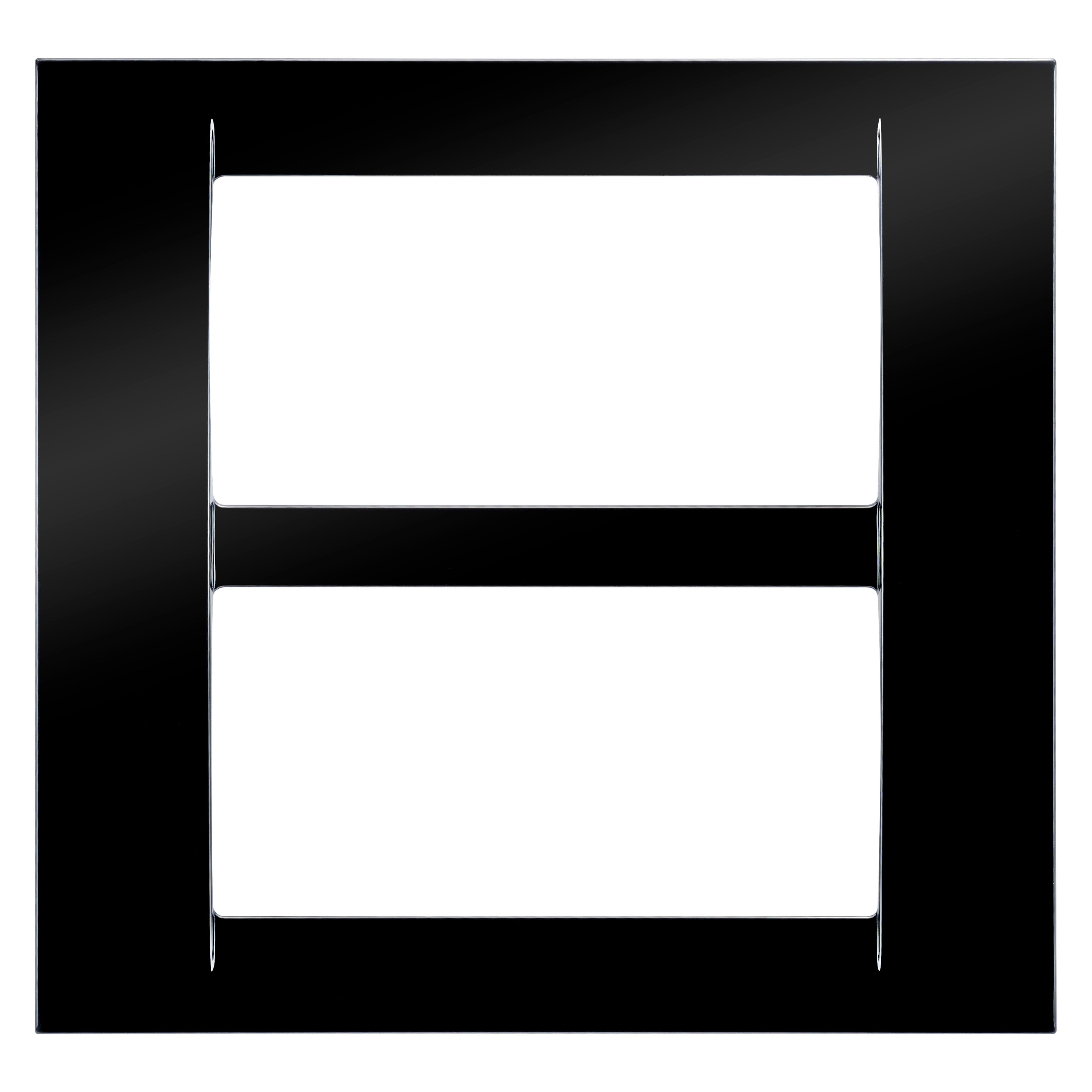 GEWISS - GEWGW22117 PLACCA VIRNA - IN TECNOPOLIMERO FINITURA LUCIDA - 8 POSTI (4+4 SOVRAPPOSTI) - NERO TONER - SYSTEM