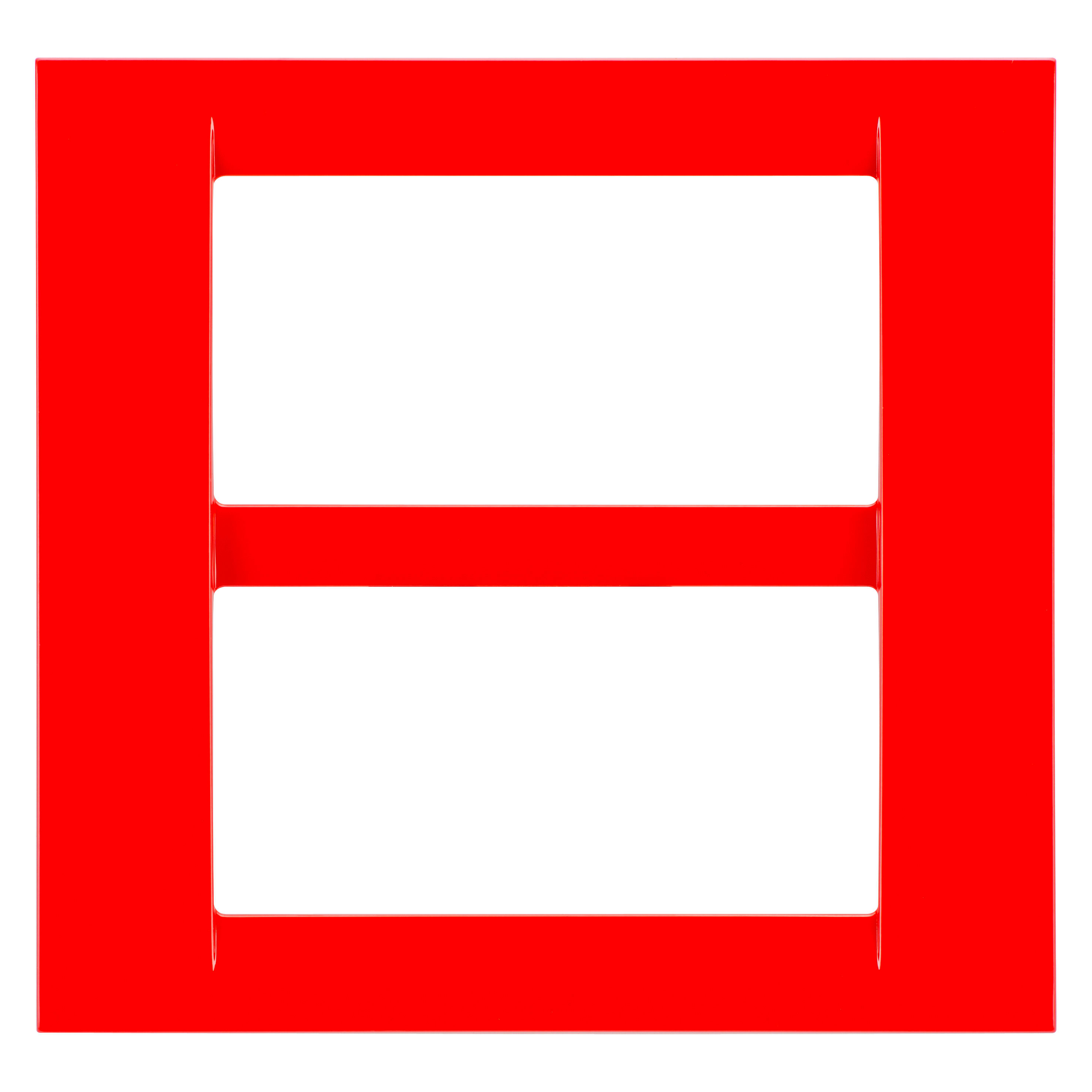 GEWISS - GEWGW22127 PLACCA VIRNA - IN TECNOPOLIMERO FINITURA LUCIDA - 8 POSTI (4+4 SOVRAPPOSTI) - ROSSO GERANIO - SYSTEM