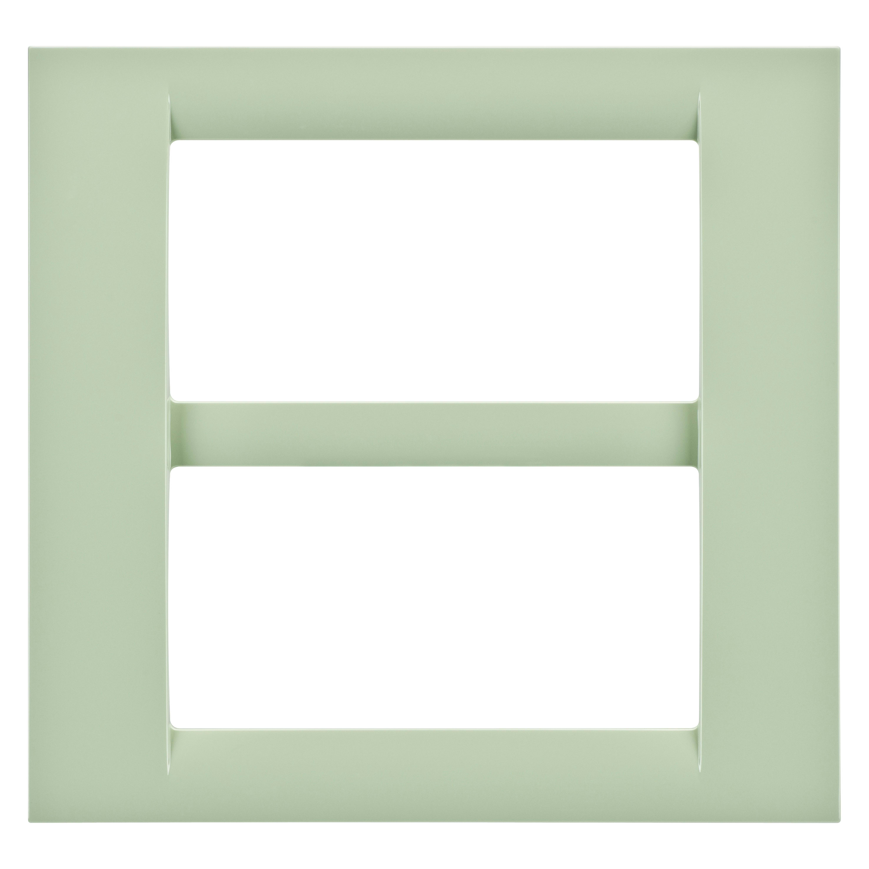 GEWISS - GEWGW22147 PLACCA VIRNA - IN TECNOPOLIMERO FINITURA LUCIDA - 8 POSTI (4+4 SOVRAPPOSTI) - VERDE VENEZIA - SYSTEM